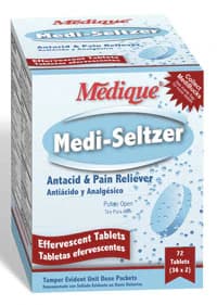 Medi-Seltzer Antacid Tablets, 325/1916/1000mg, 18 Strips x 2 Tablets/Strip, Box thumbnail 2