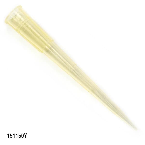 Globe Scientific Pipette Tips, 1-200 µL, Graduated, 54mm, Non-Sterile, Yellow, 10 Racks/Case (960 Tips) - Pippette Tips 1-2000ul Yellow - Image 1
