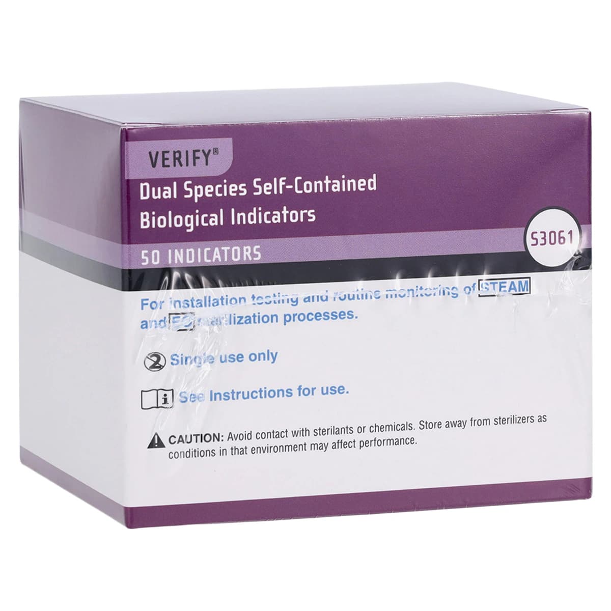 VERIFY™ Dual Species Self-Contained Biological Indicators, Steam/EO Sterilization, 50/Box - VERIFY™ Dual Species Self-Contained Biological Indicators Box of 50 - Image 1