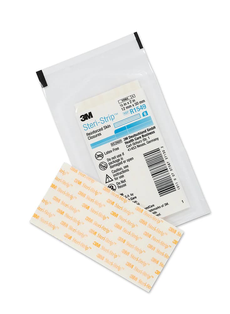 3M Steri-Strip Skin Closure Strip, 1/2" x 2", White, Sterile, 50/Box thumbnail 2
