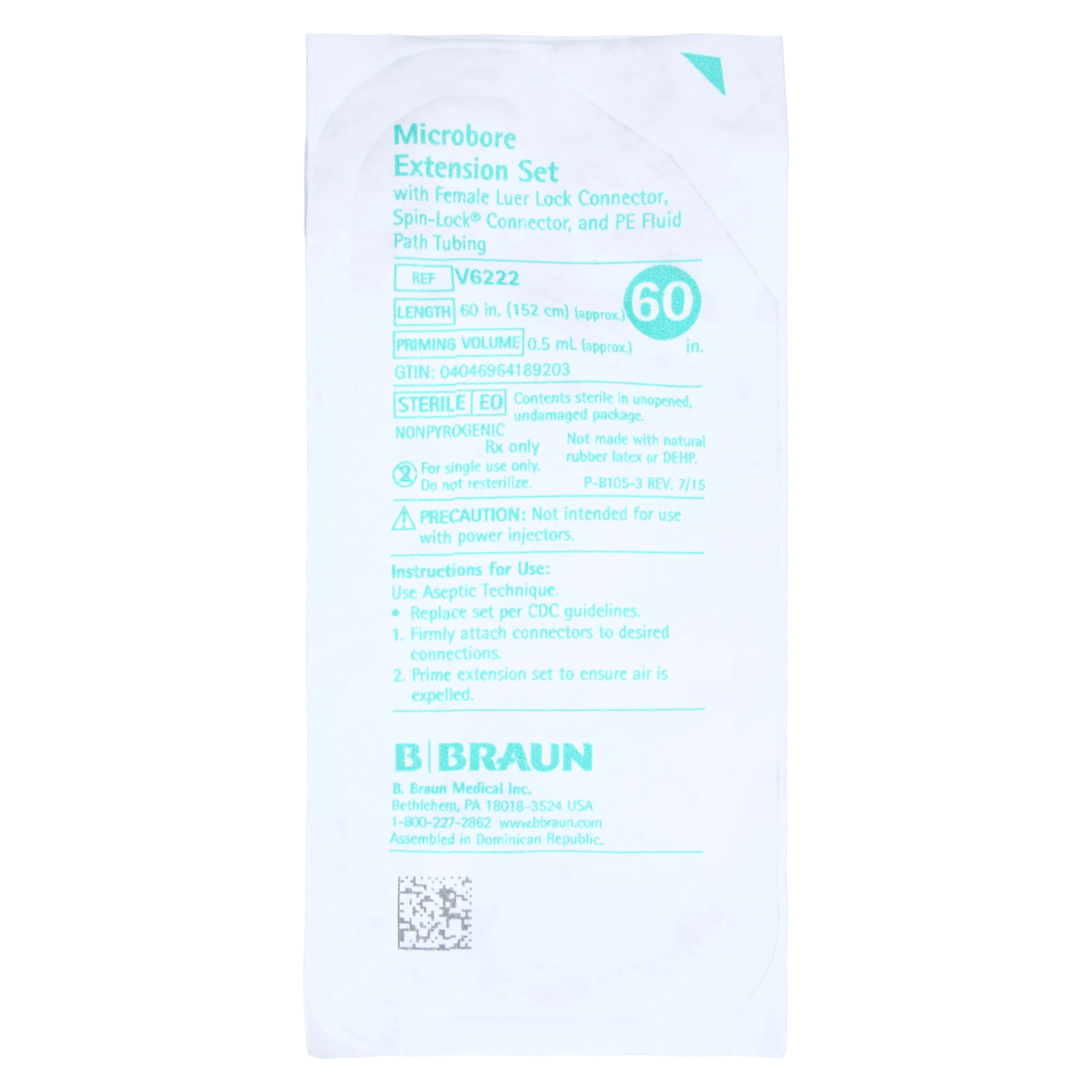 B. Braun Microbore Sets, 0.4ml, Luer Lock, Syringe Pump IV Extension Set, 60", PVC-Free, 50/Case - Microbore Sets .4ml Luerlock - Image 1