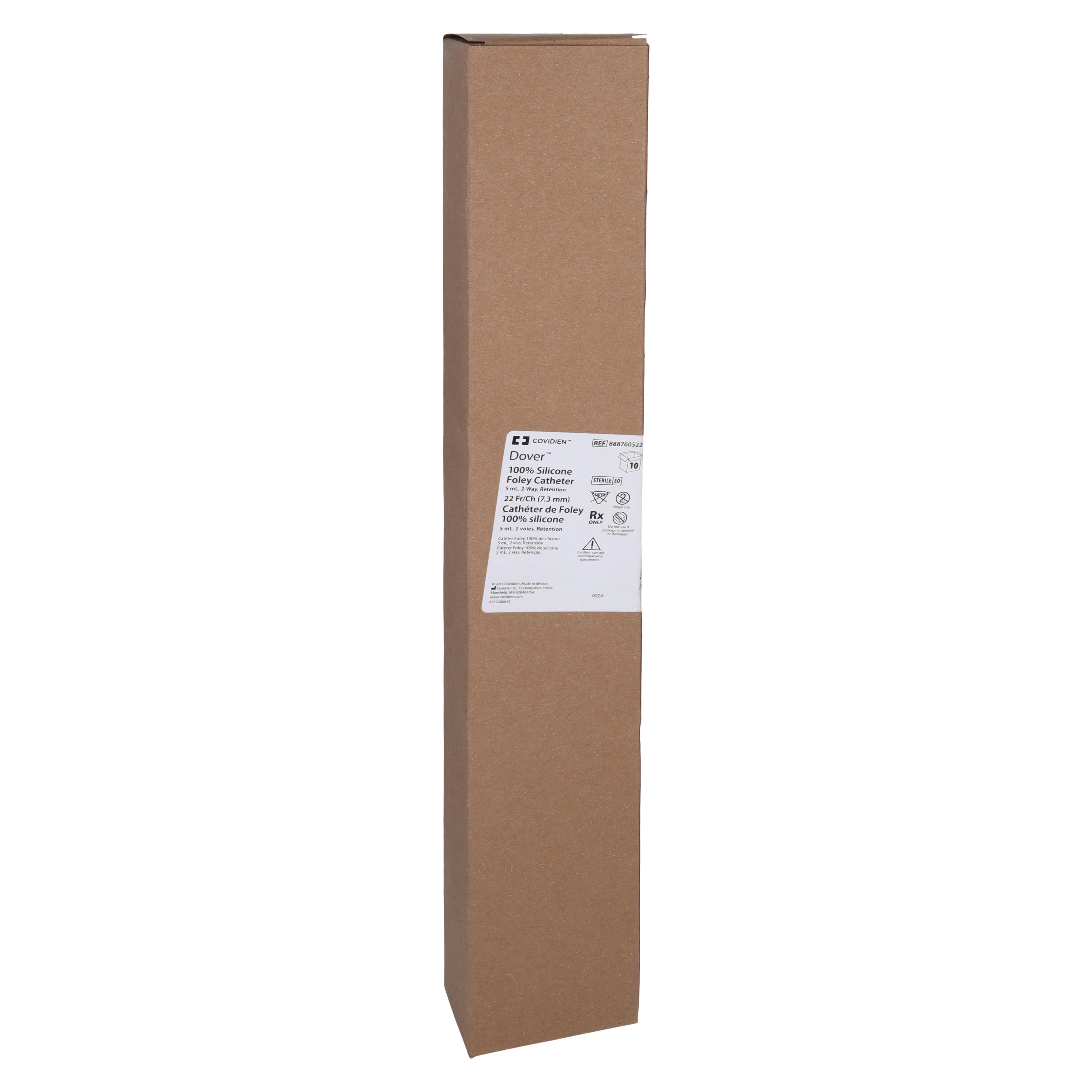 Dover 2-Way Foley Catheter, Silicone, Straight Tip, 22 Fr, 5 cc Balloon - Cath Dover Foley Silicone 22fr - Image 1