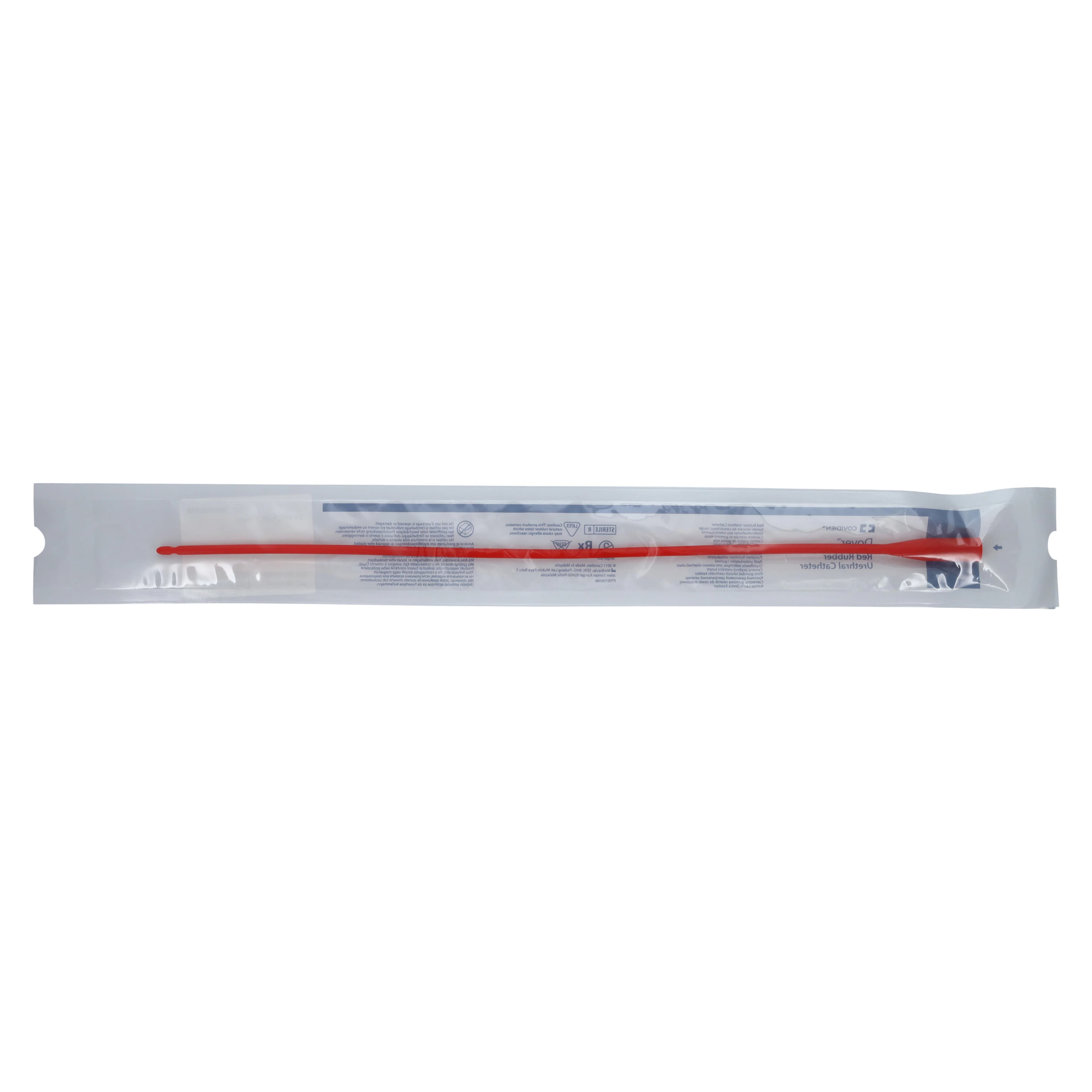 Dover Robinson Intermittent Catheter, Red Rubber, Sterile, 14 Fr, Rounded Tip thumbnail 2