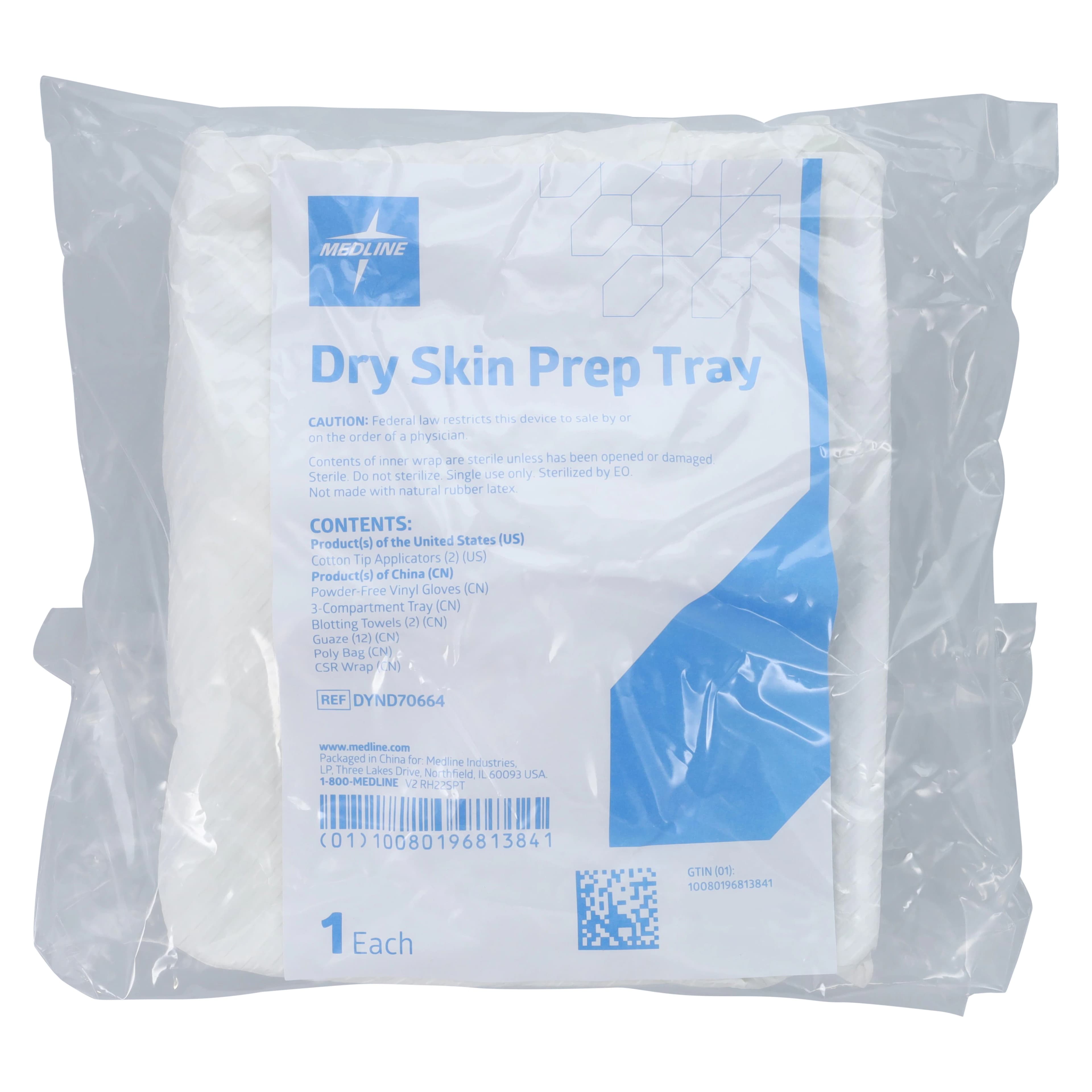 Medline Dry Skin Prep Tray, Sterile - Dry Skin Prep Tray - Image 1