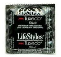 Lifestyles Tuxedo Condom, Black, 1008/Case - Lifestyles Tuxedo Condom - Image 1