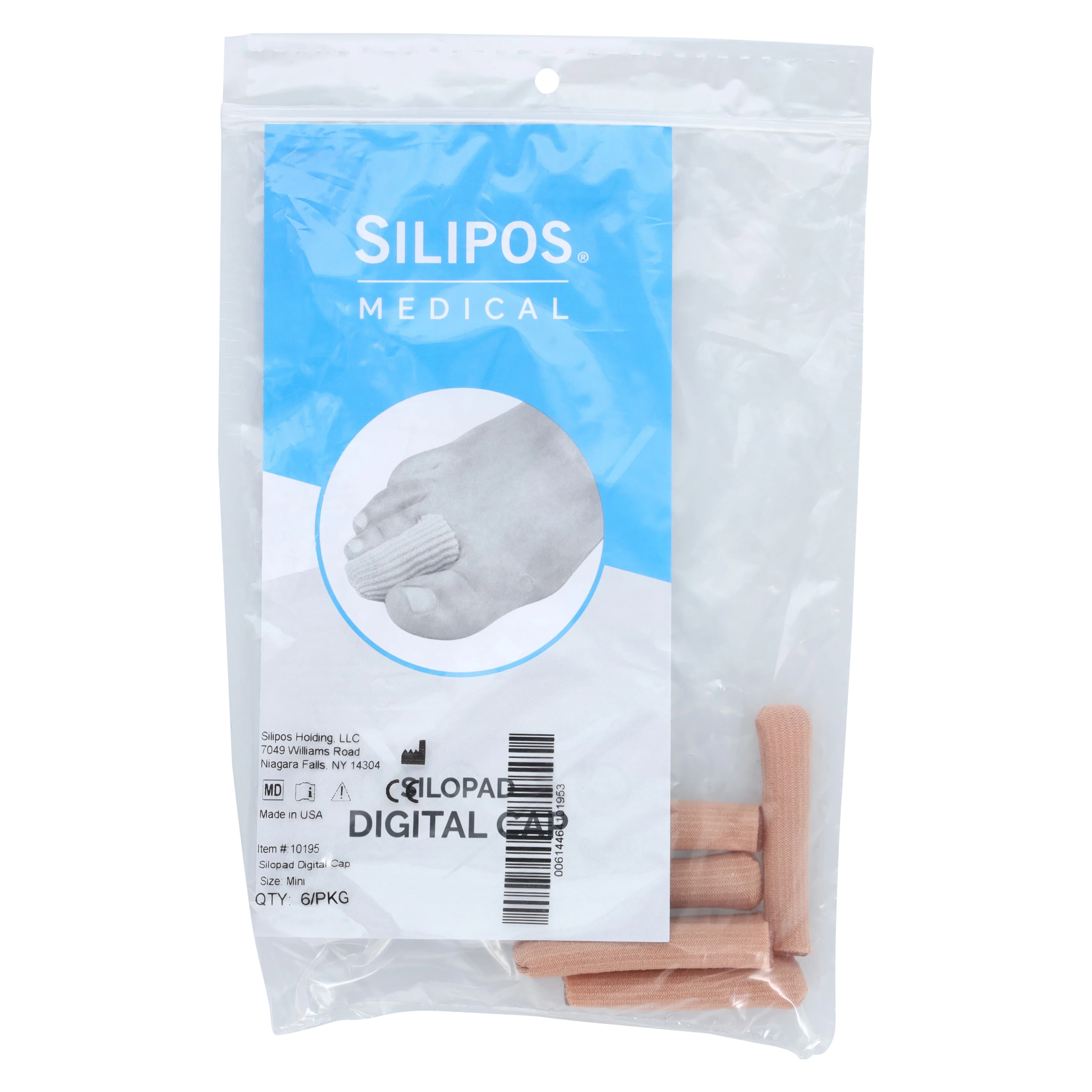 Silipos Digital Caps Mini, Gel Toe Protector Caps with Ribbed Knit Fabric and Mineral Oil thumbnail 3