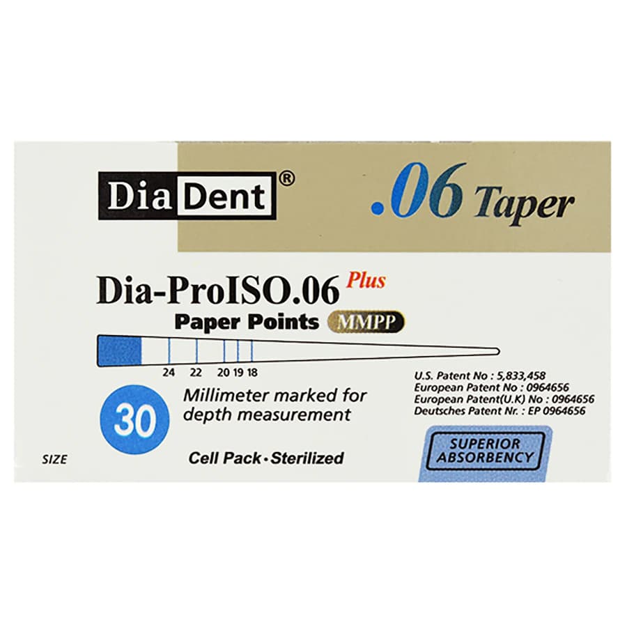 EdgeEndo Absorbent Paper Points, Size 30, .06 Taper, Blue, Sterile, 120/Package, 29 mm - Absorbent Points Cell Pk - Image 1