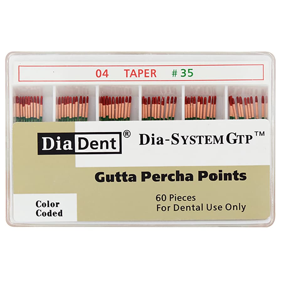 EdgeEndo Gutta Percha Points, 0.04 Taper, Size #35, 28 mm, Green, 60/Package - Gutta Percha Points - Image 1