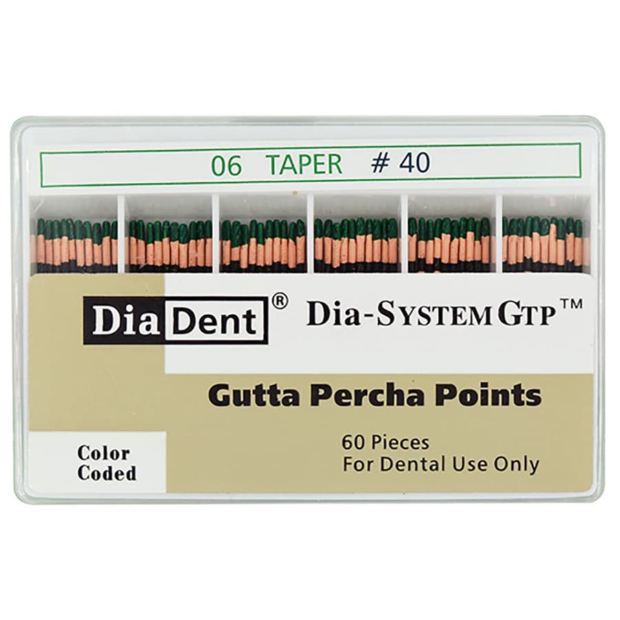 EdgeEndo Gutta Percha Points, 0.06 Taper, Size #40, 28 mm, Black, 60/Package - Gutta Percha Points - Image 1
