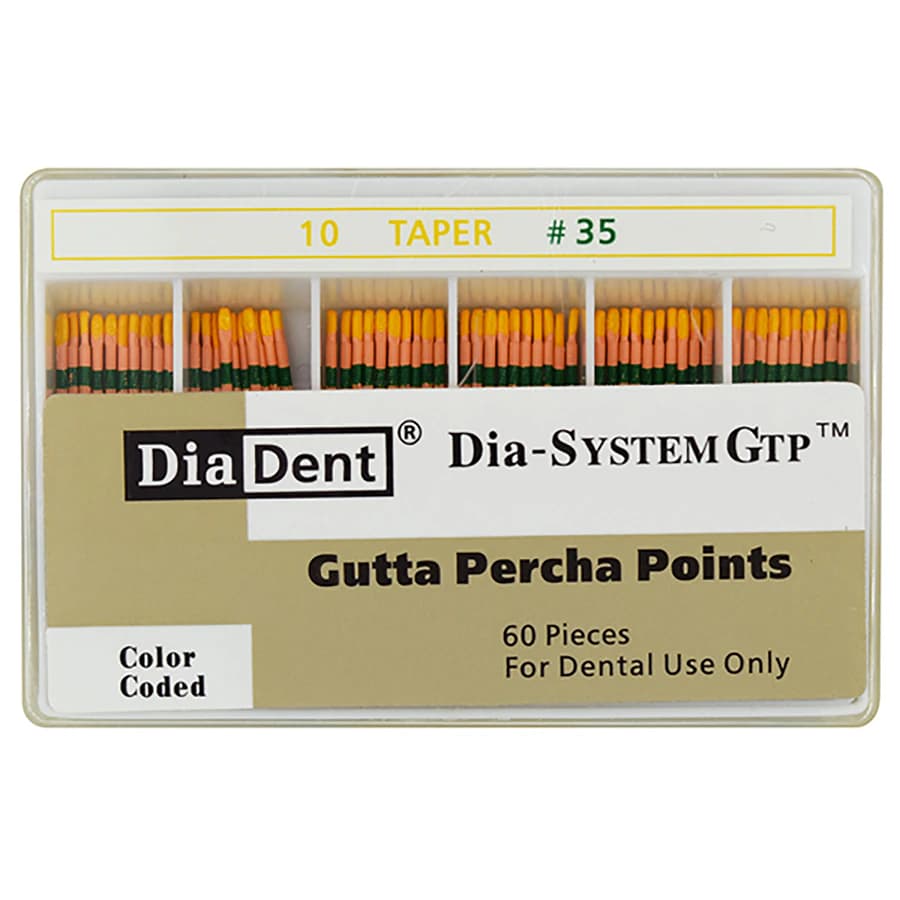 EdgeEndo Gutta Percha Points, ISO Size #35, 28 mm, Green, 60/Package - Gutta Percha Points - Image 1