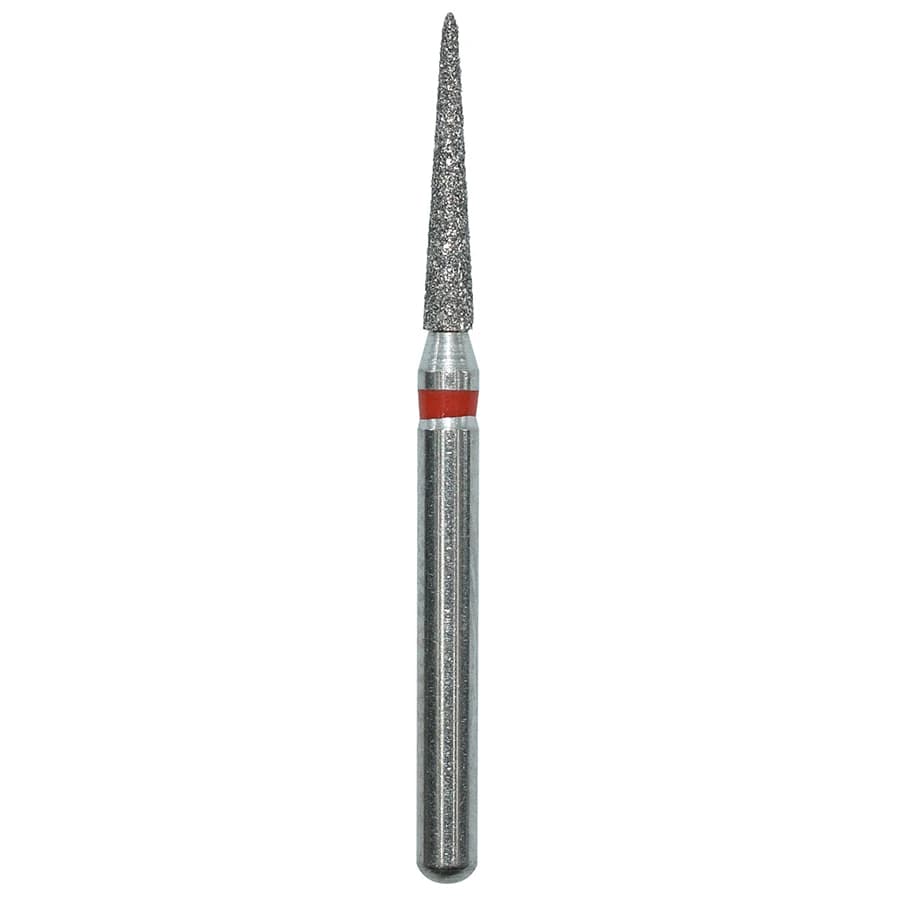 Edge Burs Diamond Bur, Friction Grip, Fine Pointed Cone, 858-014F, 8.0 mm, 25/Package - Diamond Pointed Cone Fine - Image 1