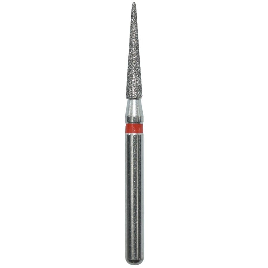 Edge Burs Diamond Bur, Friction Grip, Fine Pointed Cone, 858-016F, 25/Package - Diamond Pointed Cone Fine - Image 1