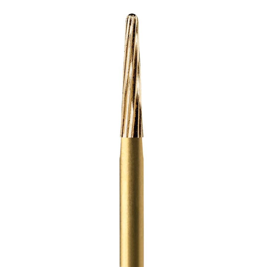 Edge Burs Finishing Carbide Bur, Taper Round End, Friction Grip, 7664, 8.2 mm, 5/Package - Finishing Carbide Burs - Image 1