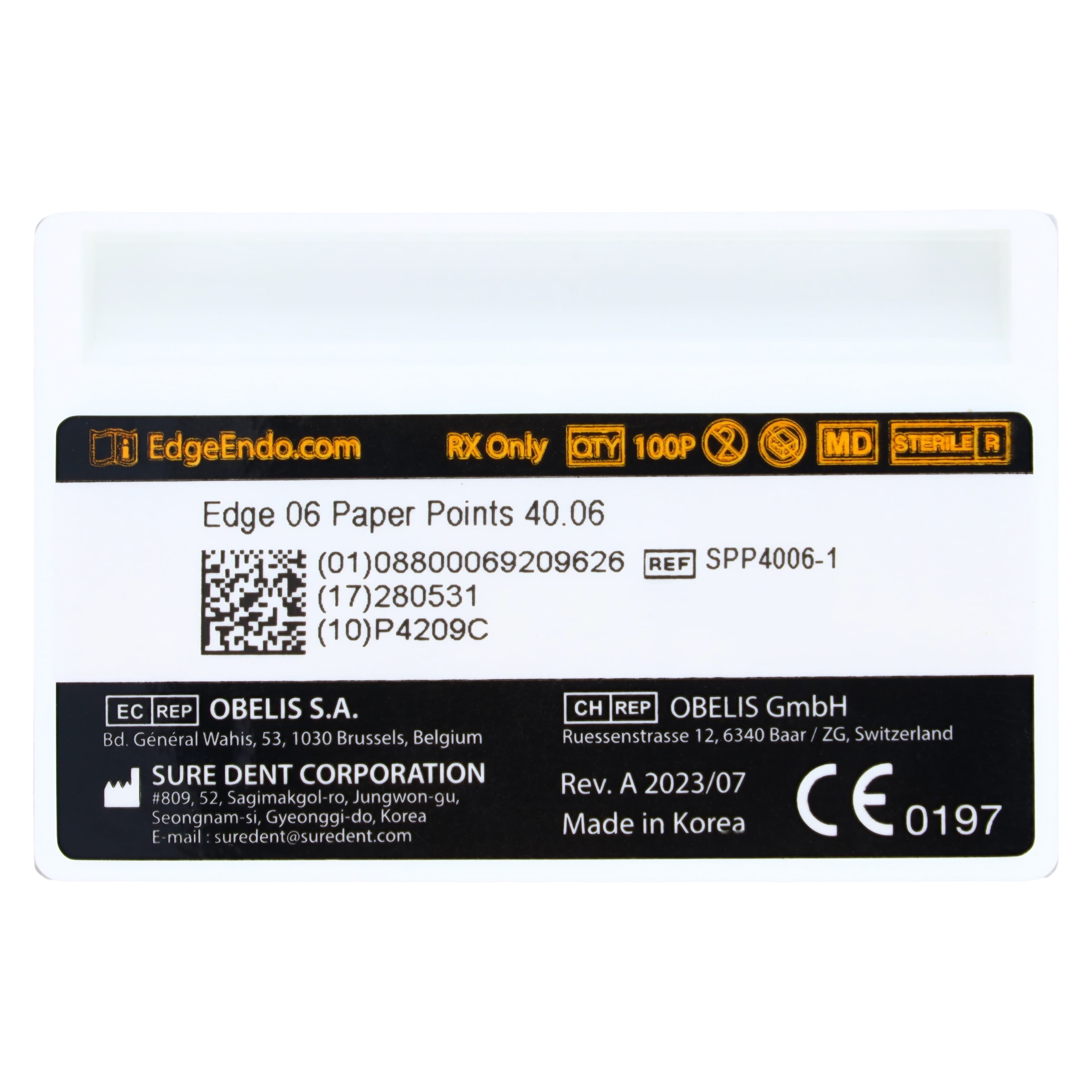 EdgeEndo 0.06 Paper Points, Size 40, Sterile, Black, 100/Box thumbnail 7