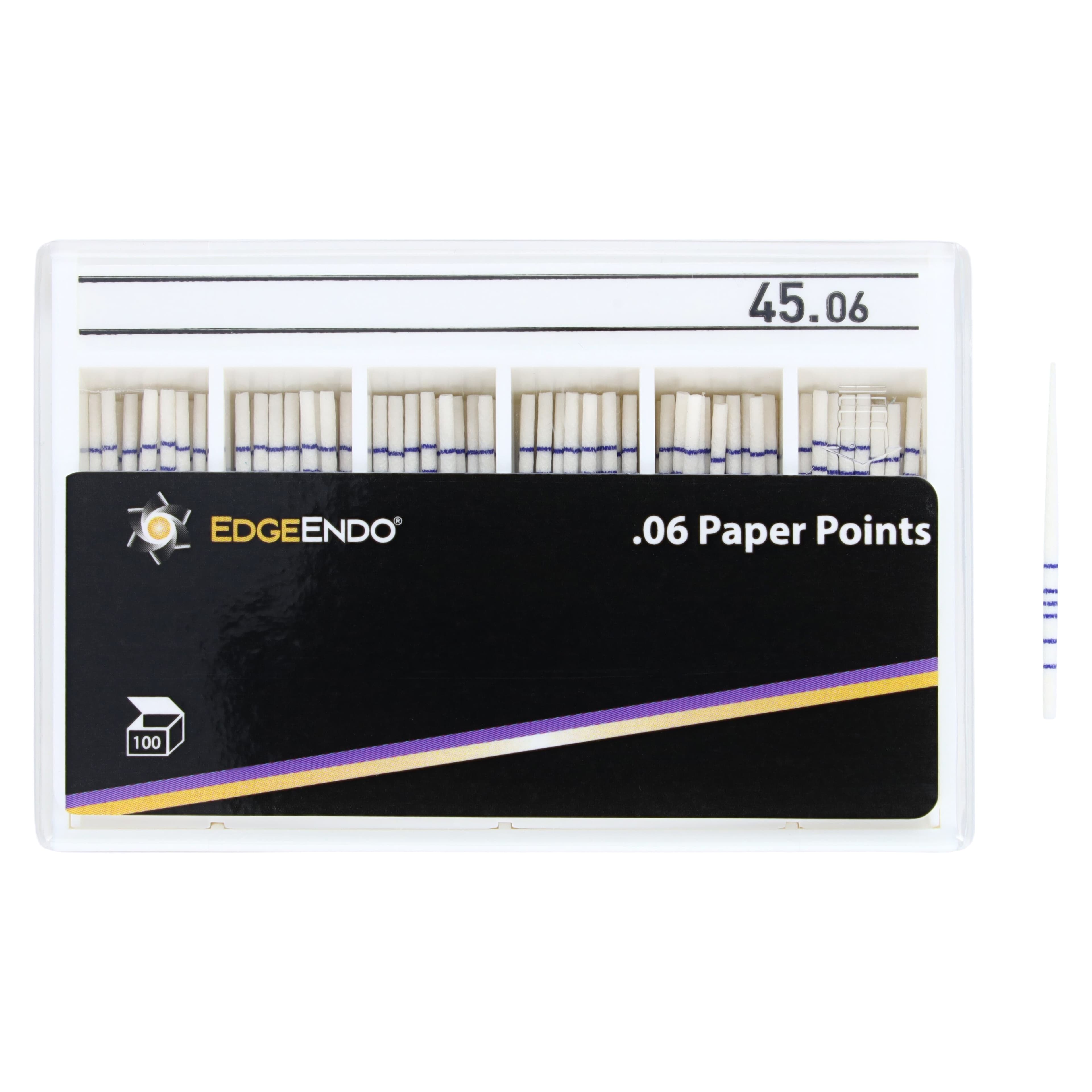 EdgeEndo 0.06 Paper Points, Size 45, White, Sterile, 29mm, 100/Box thumbnail 5