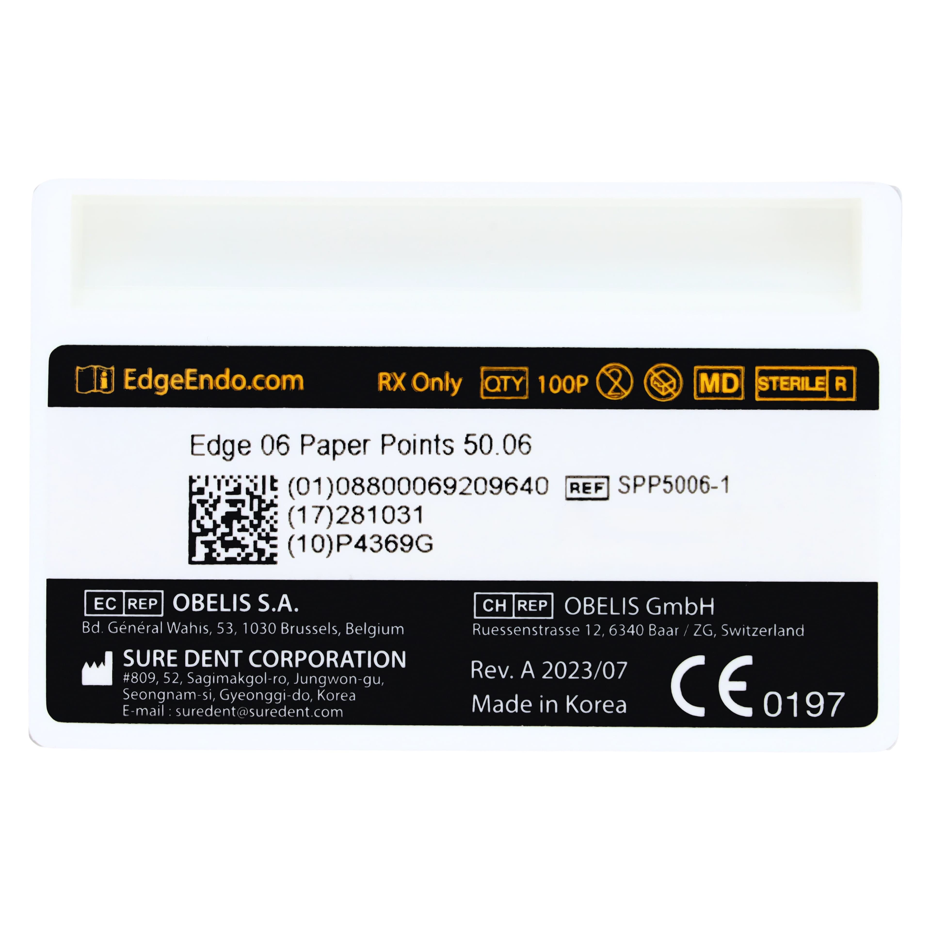 EdgeEndo 0.06 Paper Points, Size 50, 29mm, Sterile, 100/Box thumbnail 7