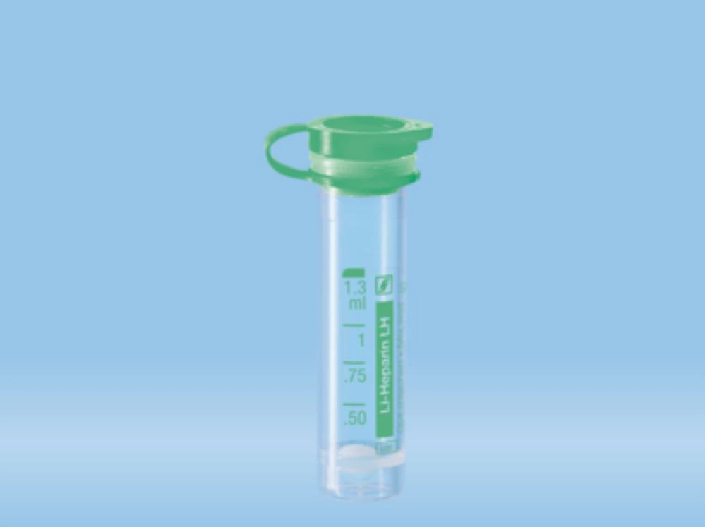 Sarstedt Micro Tube SST Green, Lithium Heparin, 1.3 mL, Snap Cap, Round Bottom, Non-Sterile, 100/Box - Micro Tube SST Green - Image 1