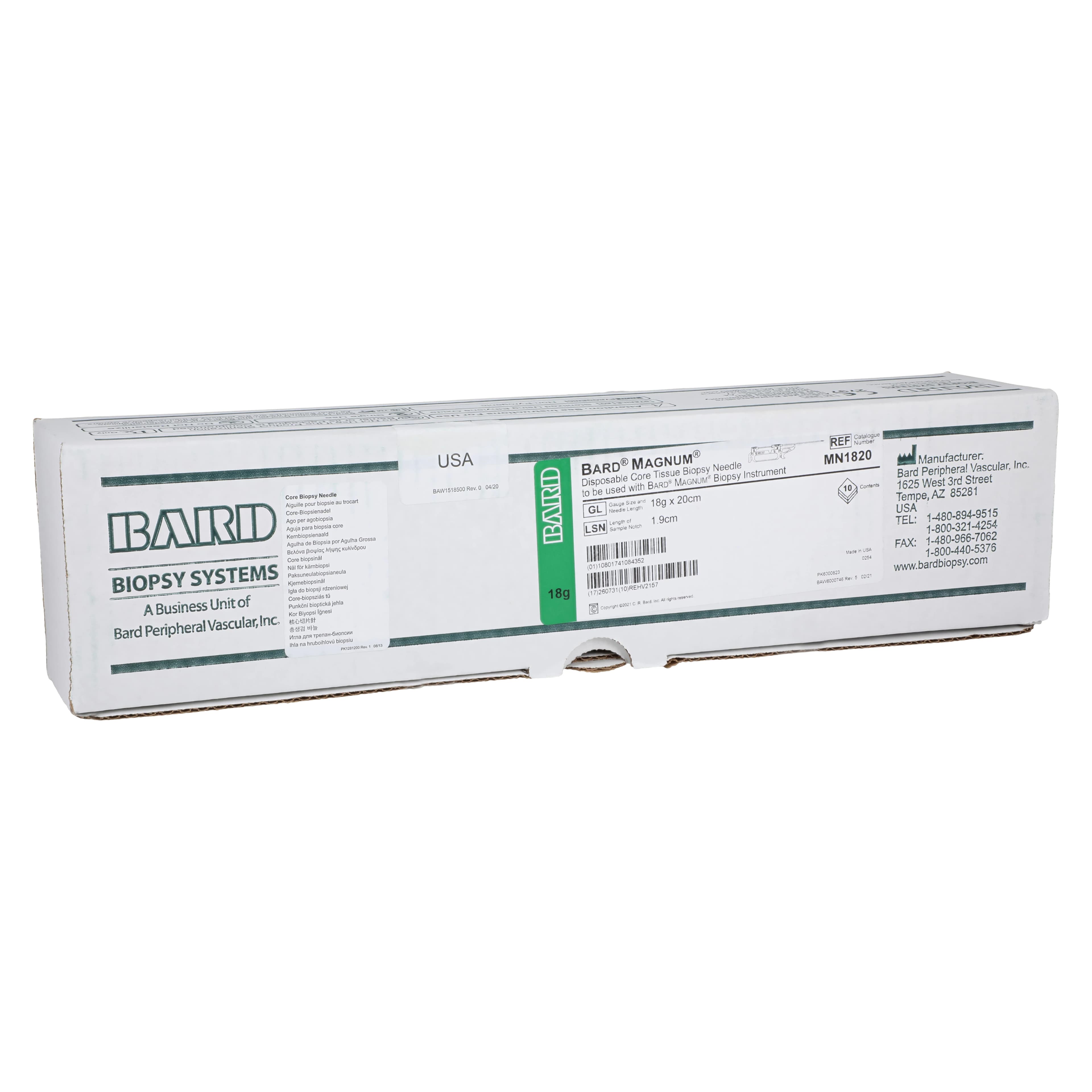 Bard Magnum Biopsy Needle, 18 Gauge, 20 cm, Sharp Trocar - Magnum Biopsy Needle - Image 1