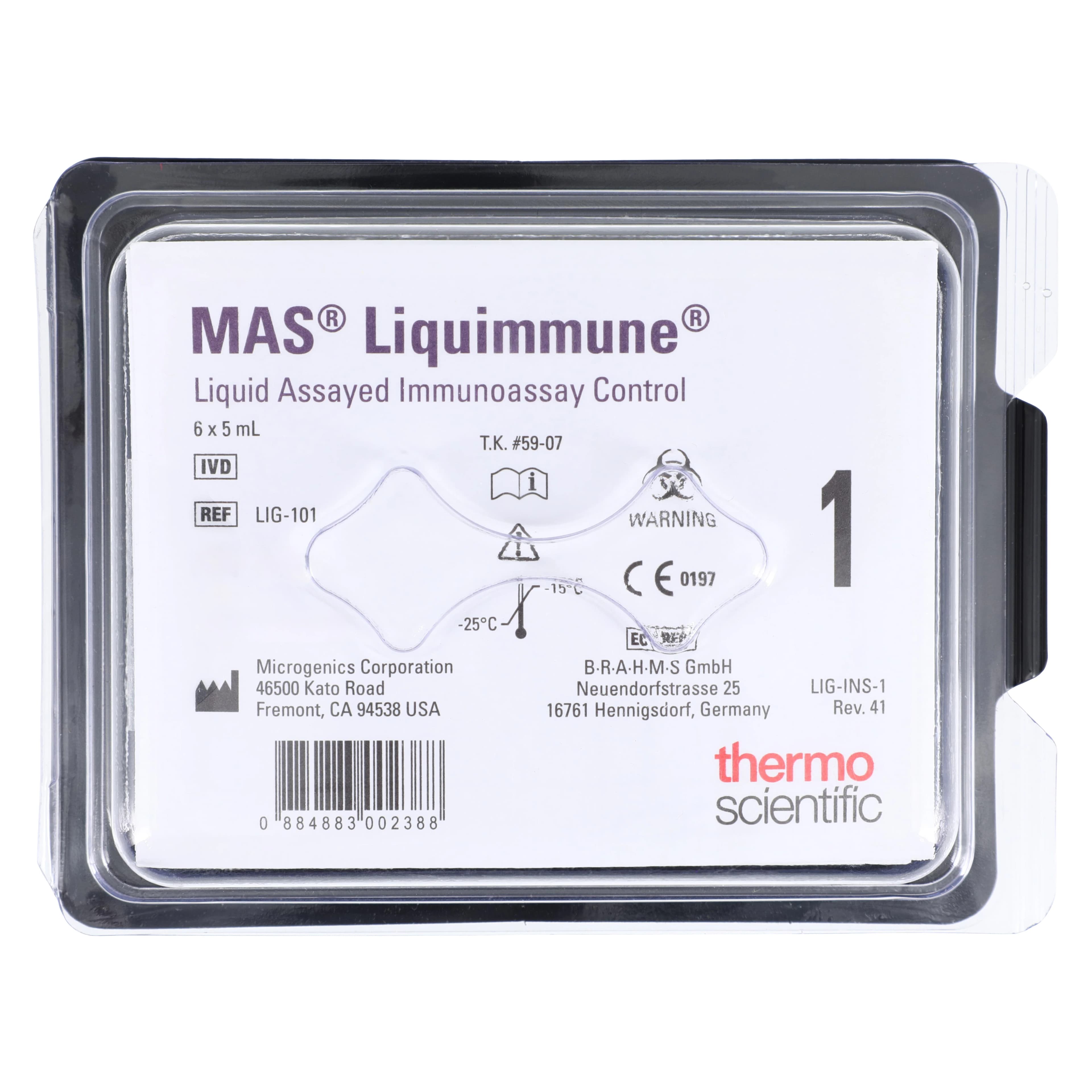Liquimmune MAS Assay Control Level 1, Multi-Analyte Immunology Control, 6 x 5 mL Vials, 2345473 thumbnail 3