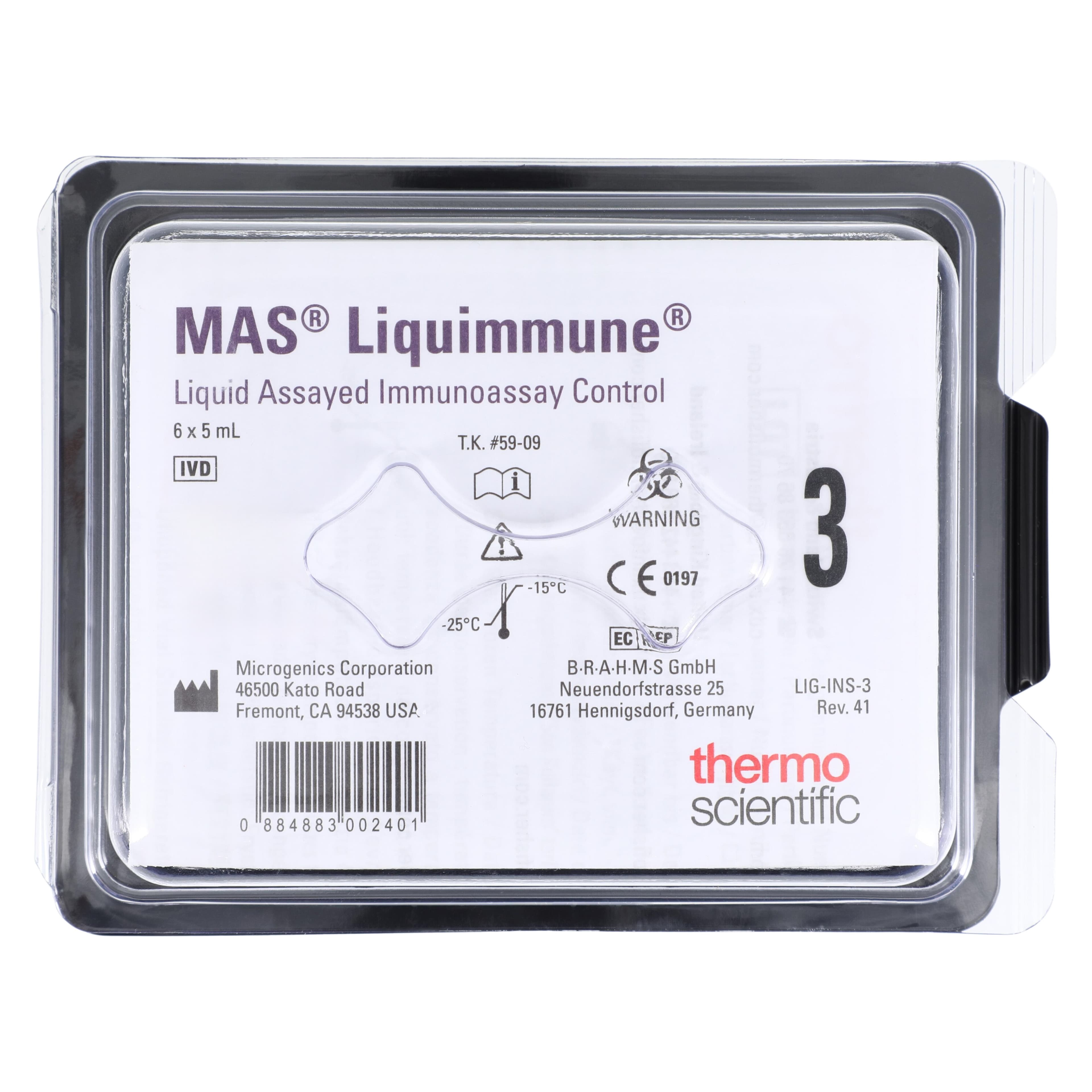 Liquimmune MAS Assay Control Level 3, Multi-Analyte Immunology Control, 6 x 5 mL Vials, 2345473 thumbnail 3