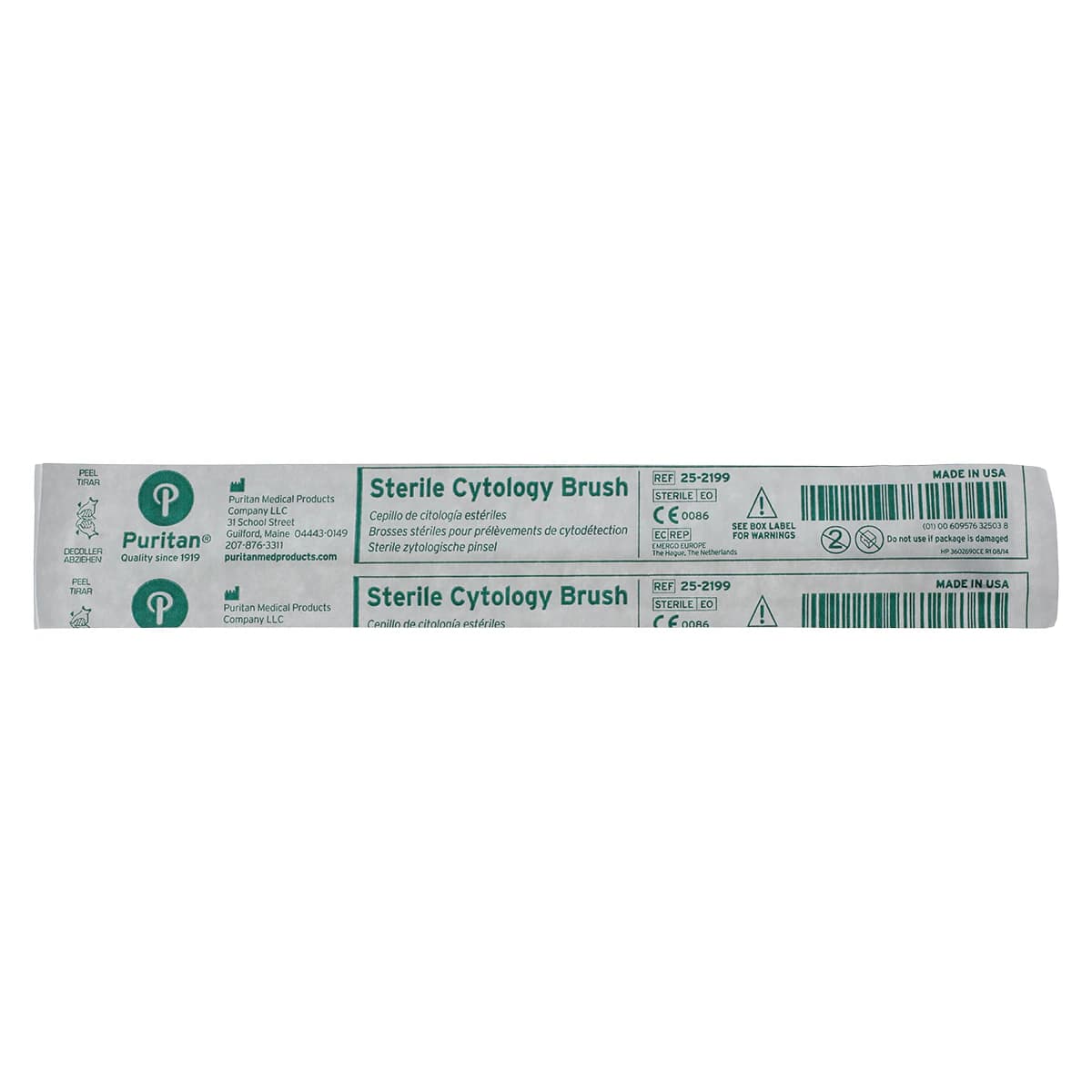 Puritan Histobrush Cytology Brush, Polystyrene/Nylon, 7", Sterile, Individually Wrapped, 100/Box thumbnail 2