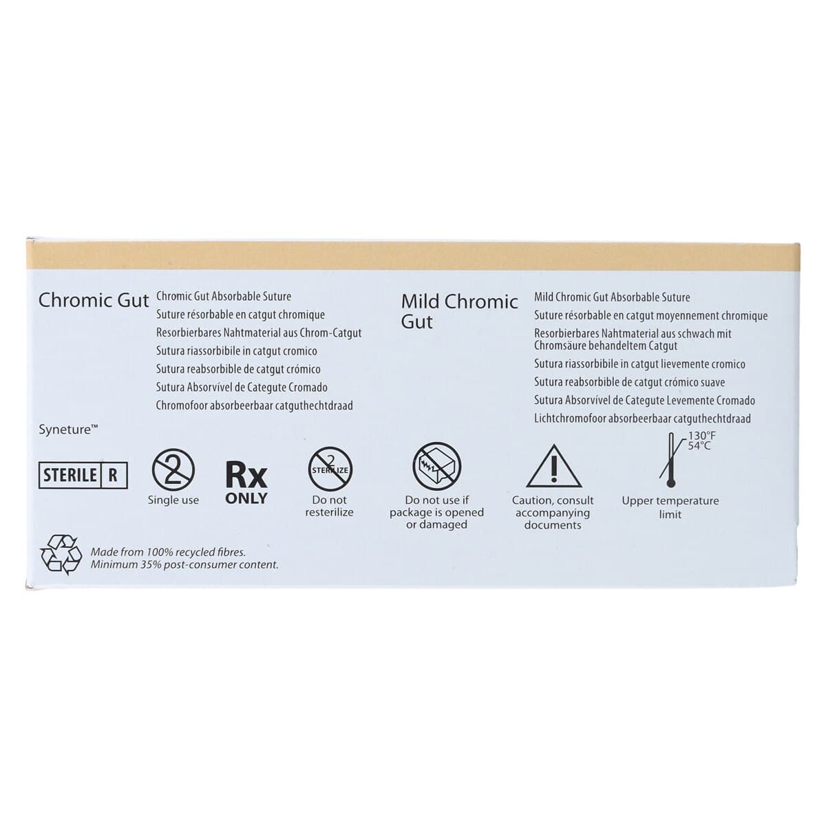 Surgigut Chromic Gut Suture, 4-0, 18", P-13 Premium Reverse Cutting 3/8 Circle Needle 13mm, Undyed, 12/Package thumbnail 7