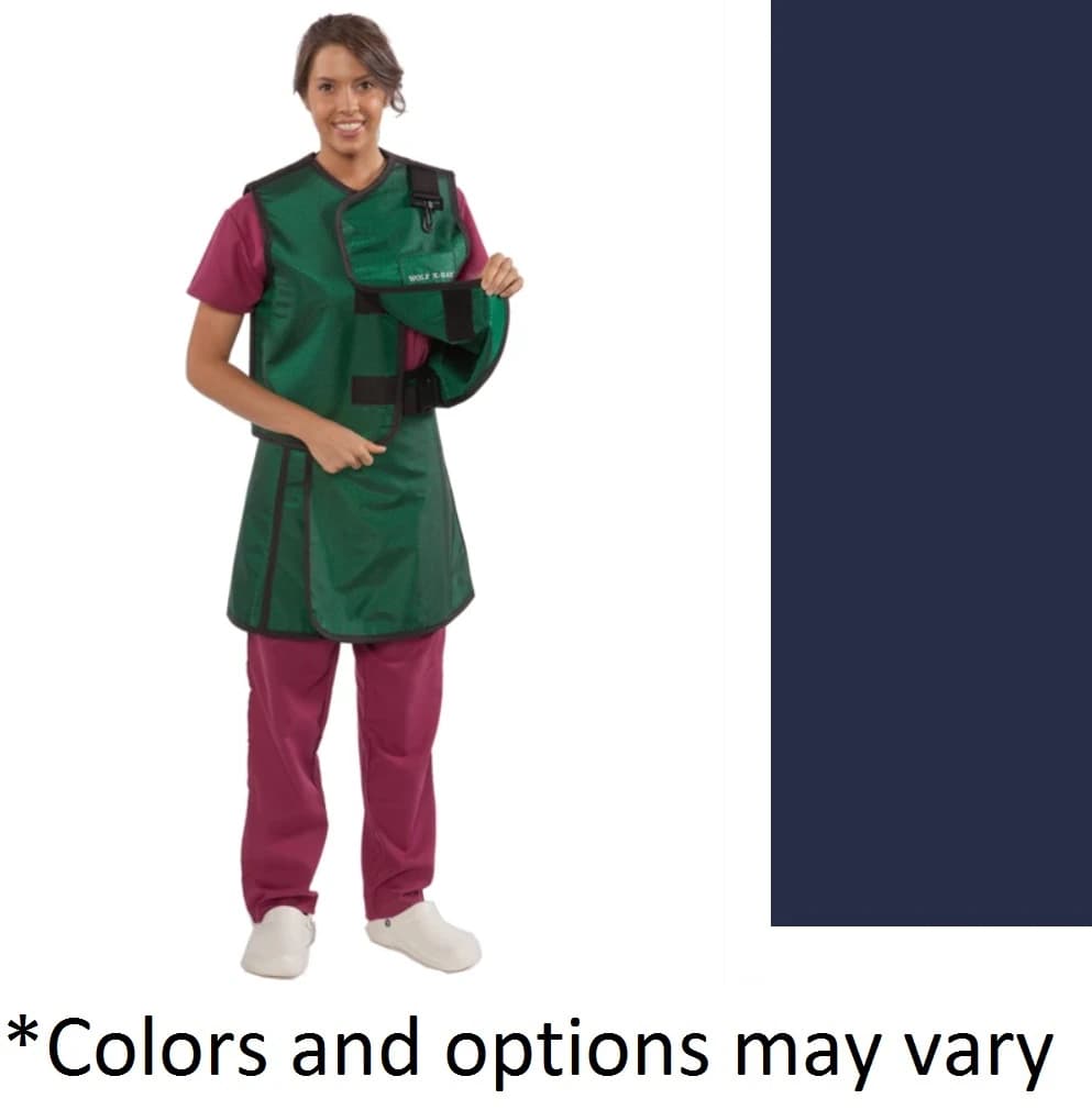 Wolf X-Ray Apron Vest with Thyroid Collar, Dark Blue - Apron Vest &collar Dk-blu - Image 1