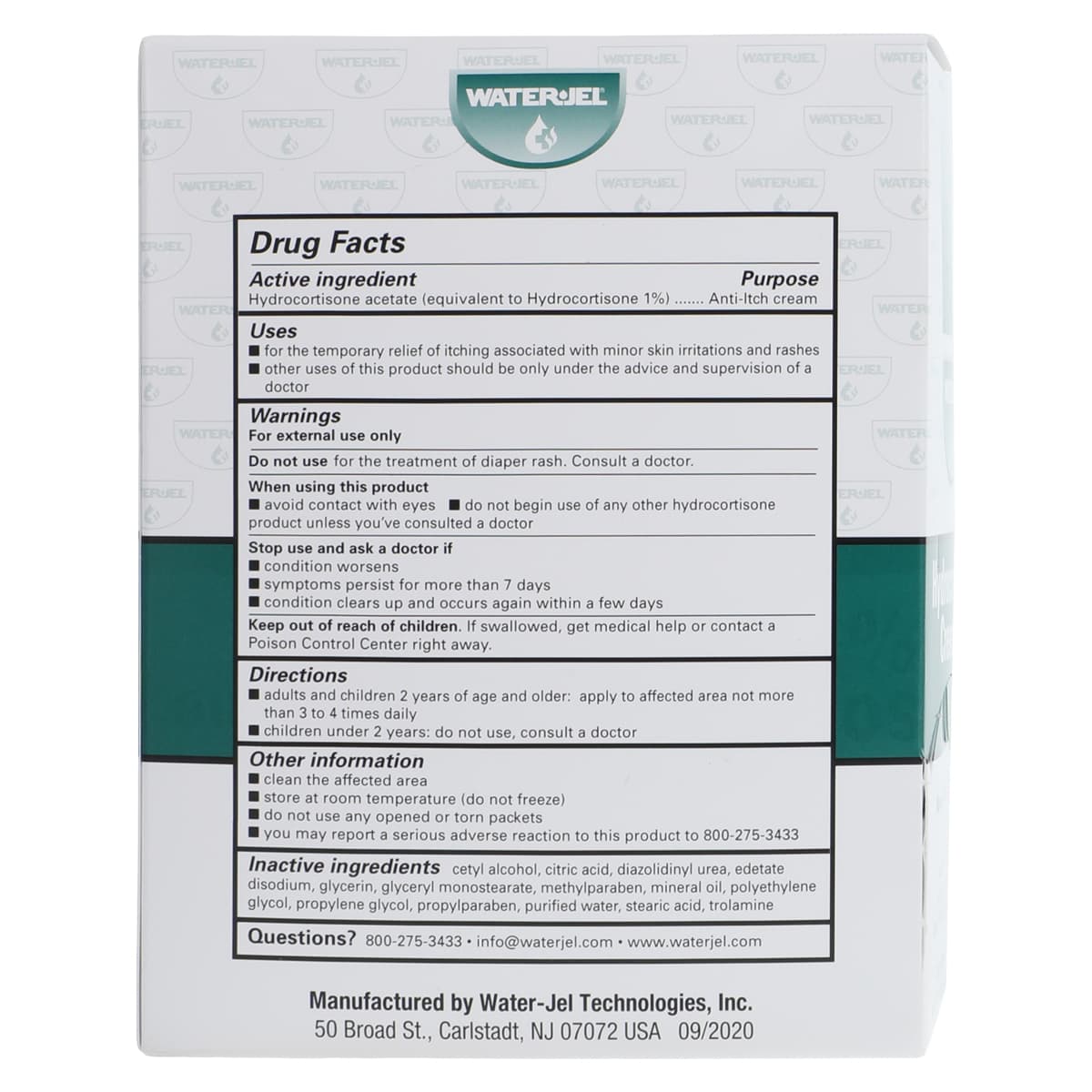 Waterjel Hydrocortisone Cream 1%, 0.9g Foil Packet, 144/Box thumbnail 5