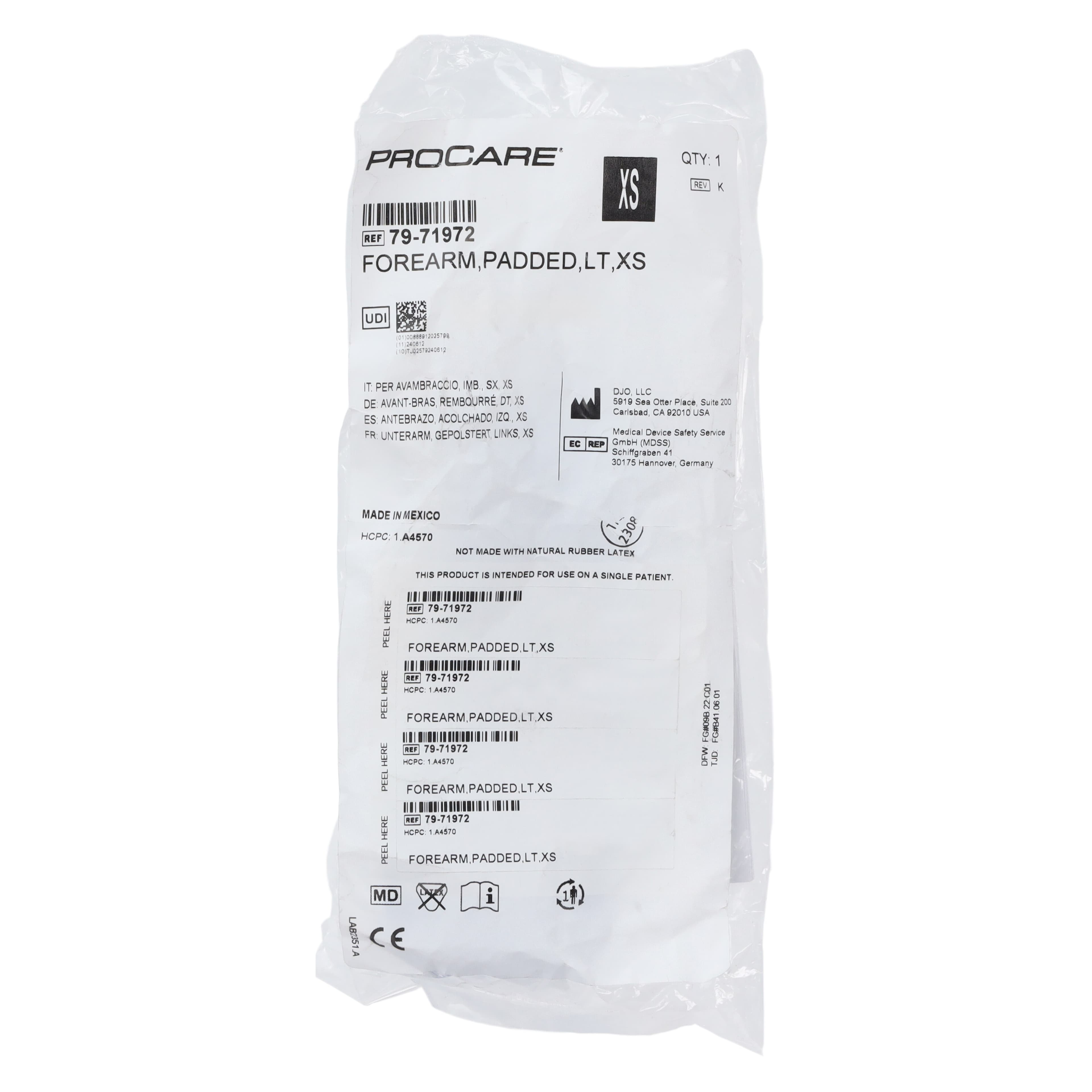 Procare Colles Splint Wrist/Forearm, Adult, Aluminum, X-Small, 7x2.25", Left thumbnail 2