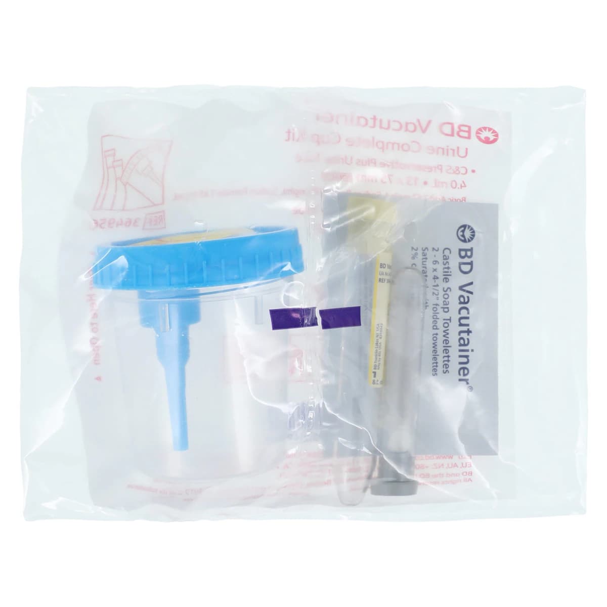 BD Vacutainer Urine Collection C&S Kit, 8mL/4mL Plastic with Preservative Tube, Sterile, Conventional Closure, Yellow, 50/Case thumbnail 2