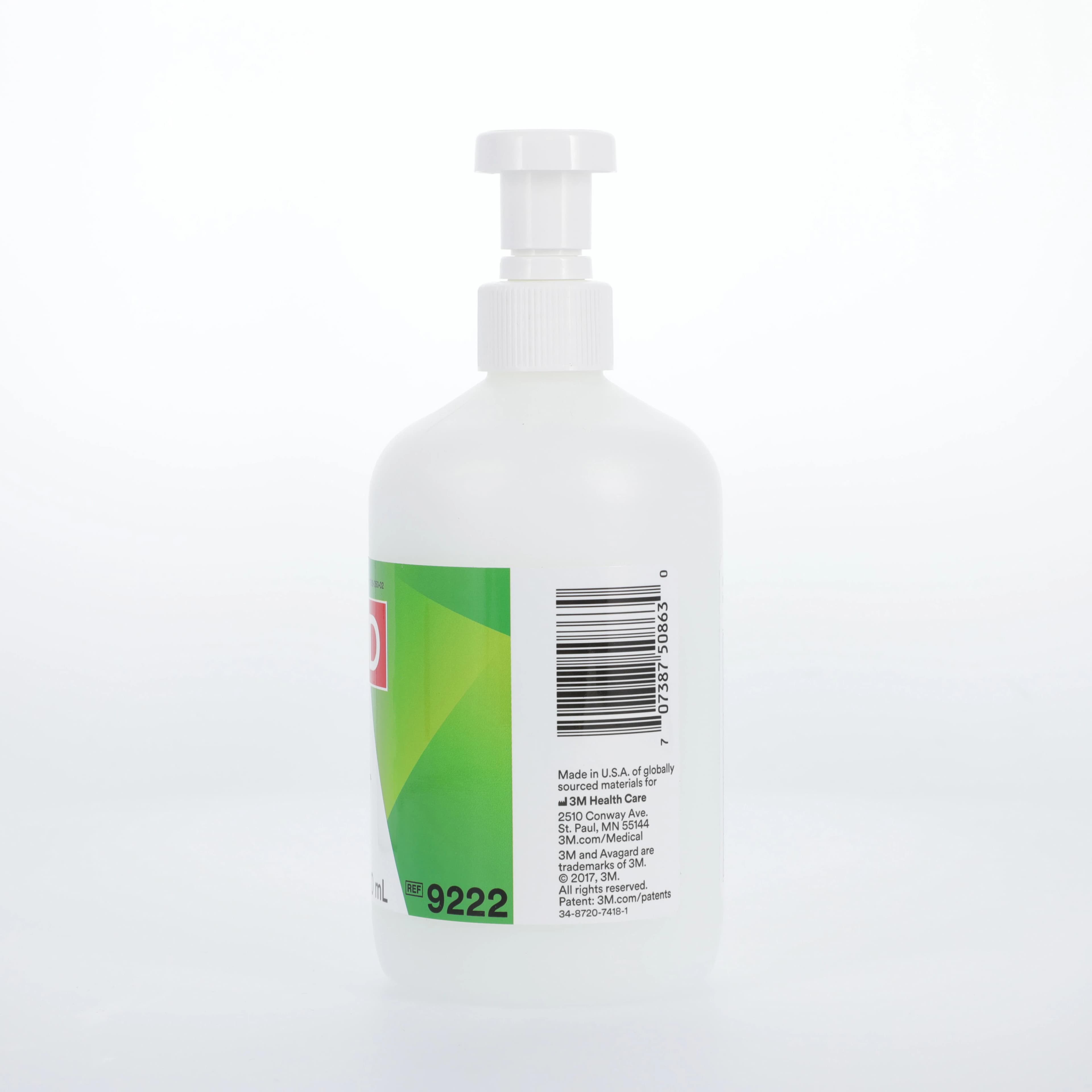 3M Avagard D Instant Hand Antiseptic with Moisturizers, 61% Ethyl Alcohol, Fragrance Free, 16 oz (500 mL) Pump Bottle, 9222 thumbnail 2