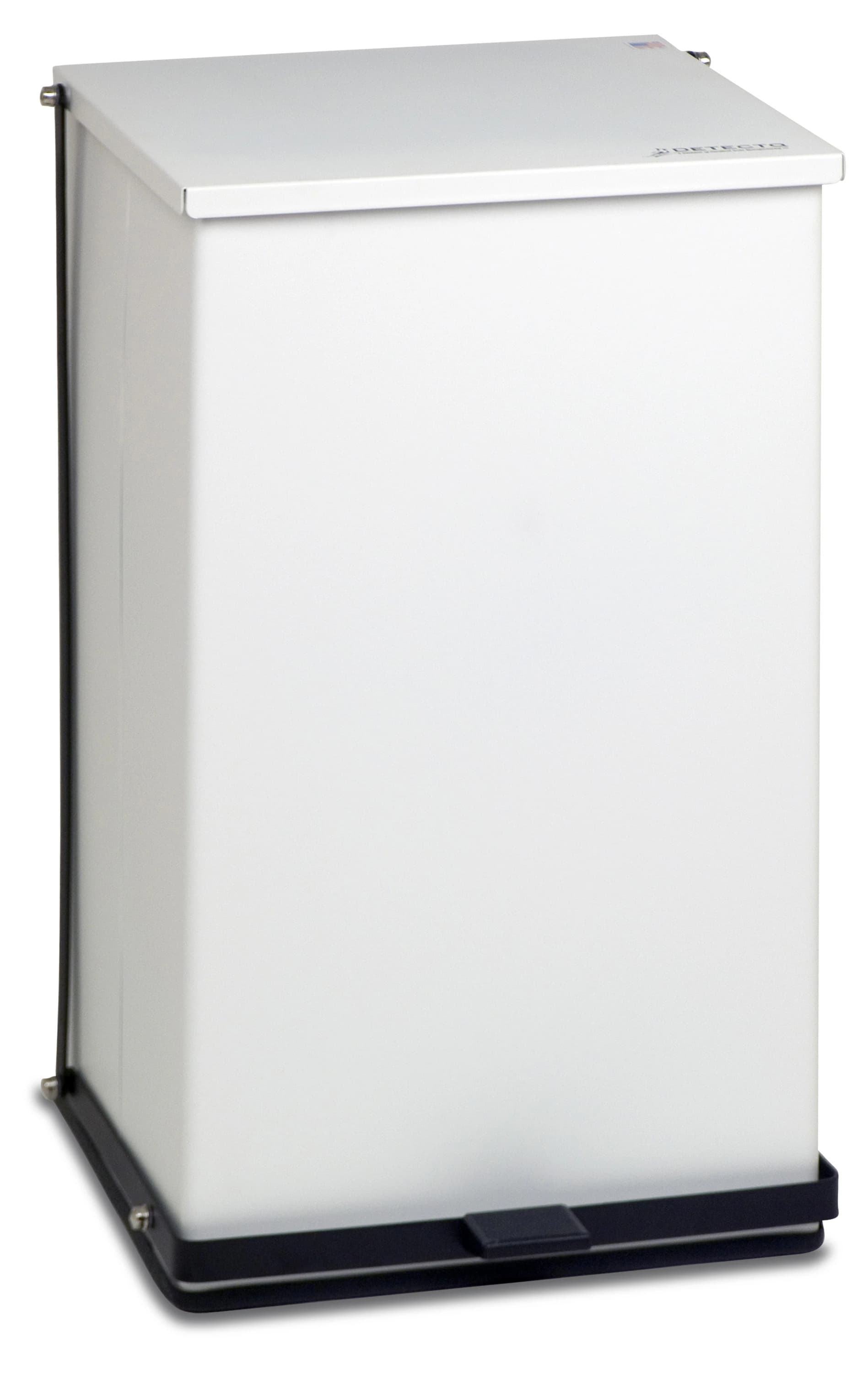 Detecto Step-On Trash Can, 25 gal, White, Foot Pedal, Self-Closing Lid, with Biohazard/Infectious Waste Adhesive Labels thumbnail 2