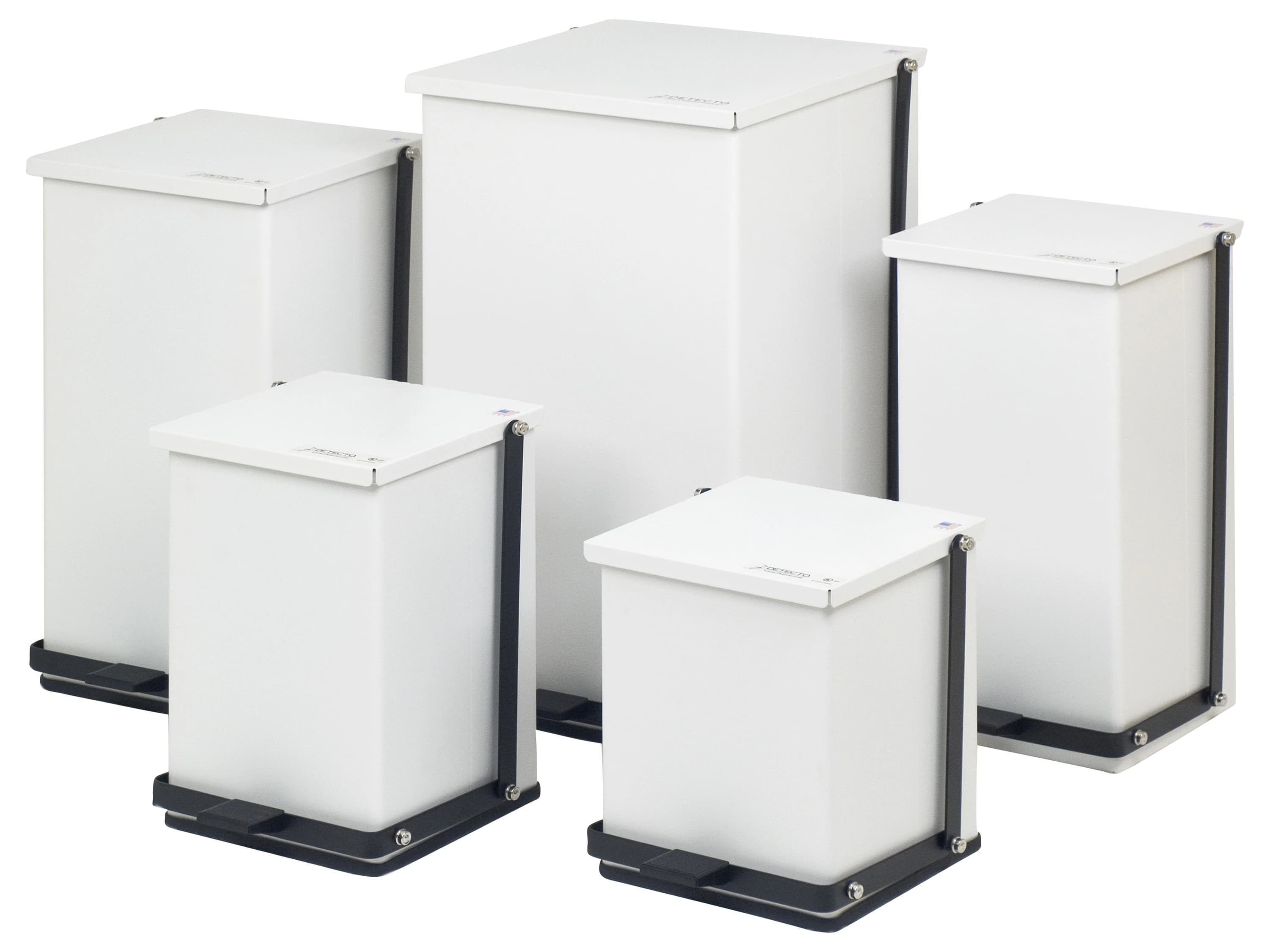Detecto Step-On Trash Can, 25 gal, White, Foot Pedal, Self-Closing Lid, with Biohazard/Infectious Waste Adhesive Labels thumbnail 3