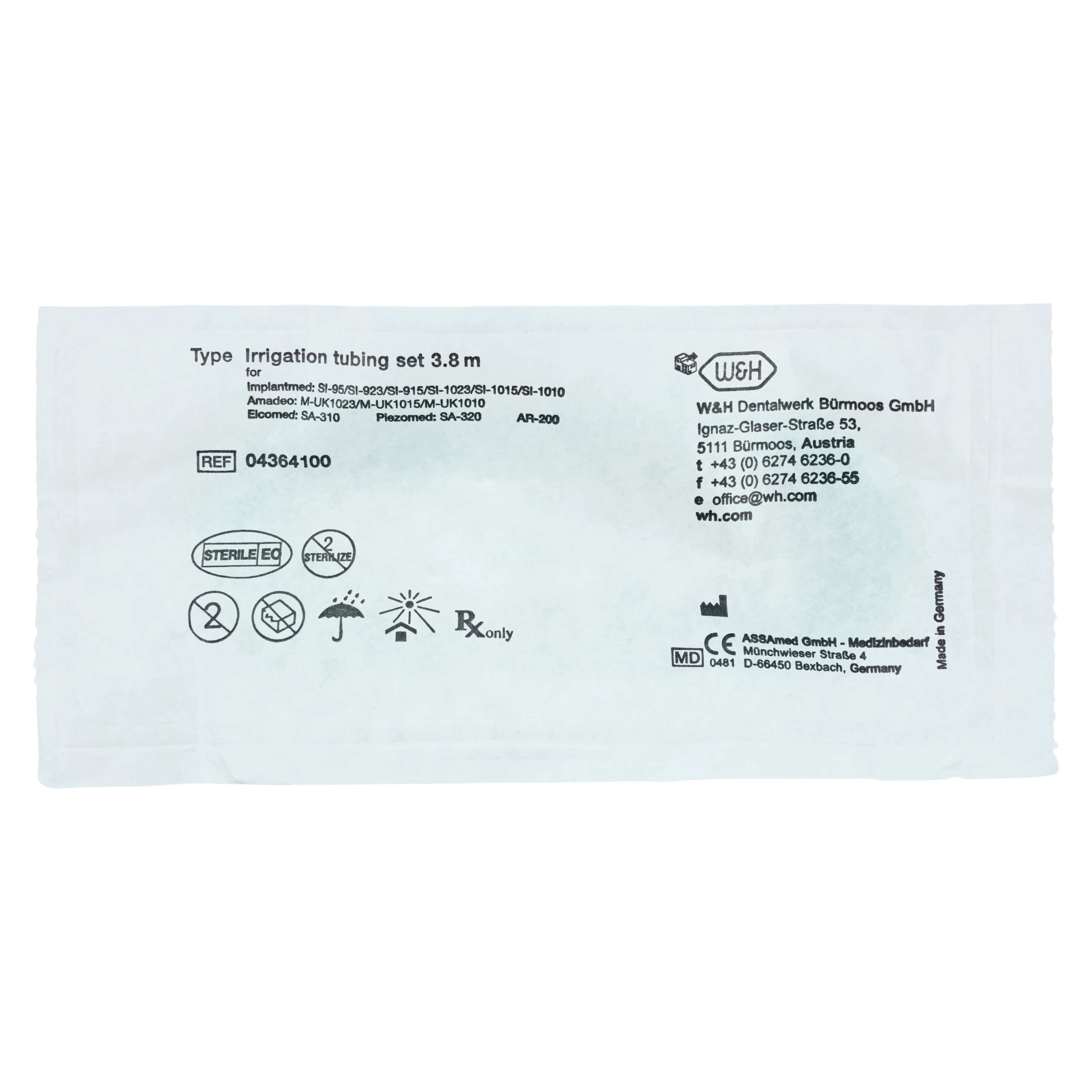 W&H Implantmed Irrigation Tubing, 3.8m, 6/Pkg, REF 04364100 thumbnail 3