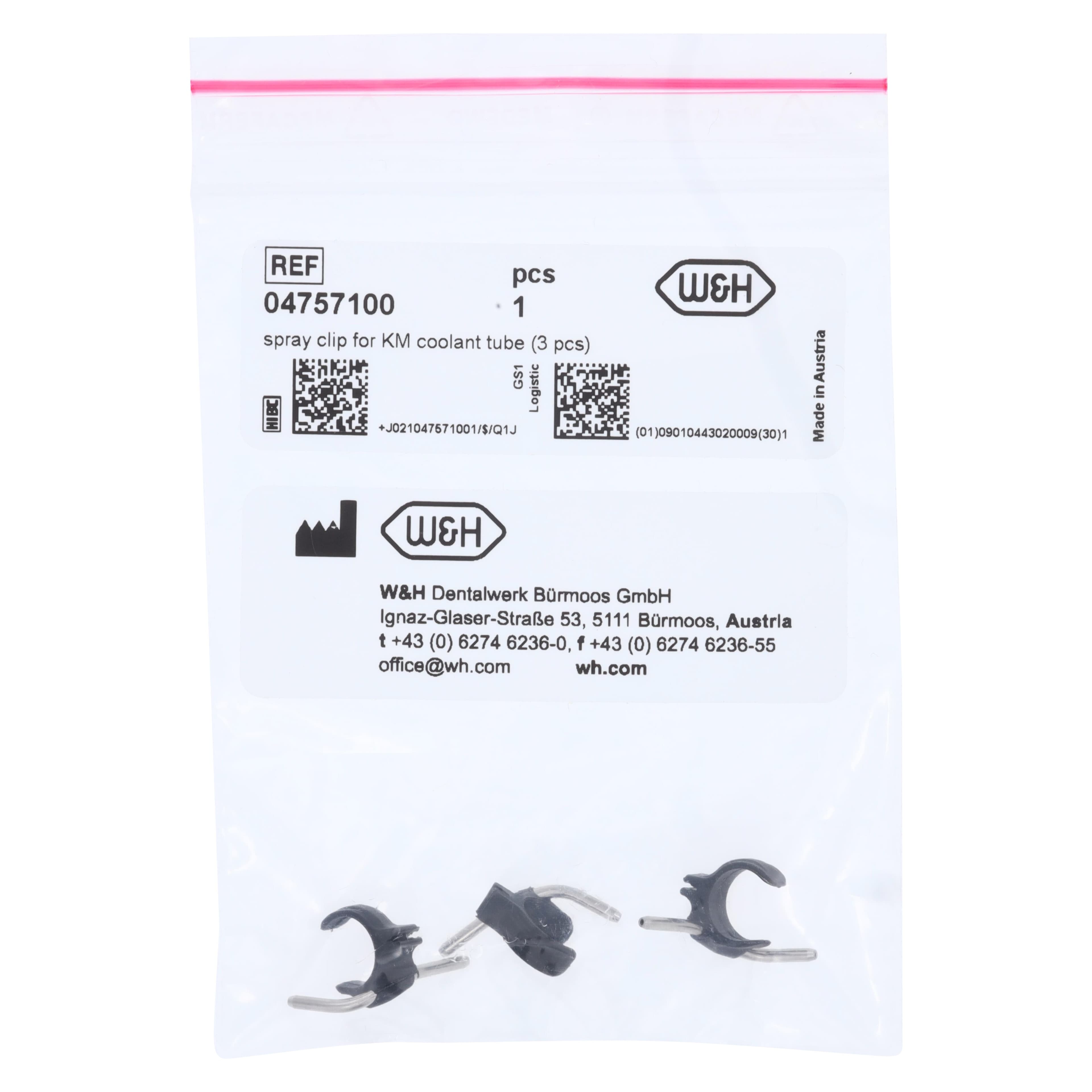 W&H Irrigation Clip E/KM, Black, for WI-75 E/KM / WS-75 E/KM and WS-75 LED G, Pack of 3 thumbnail 3