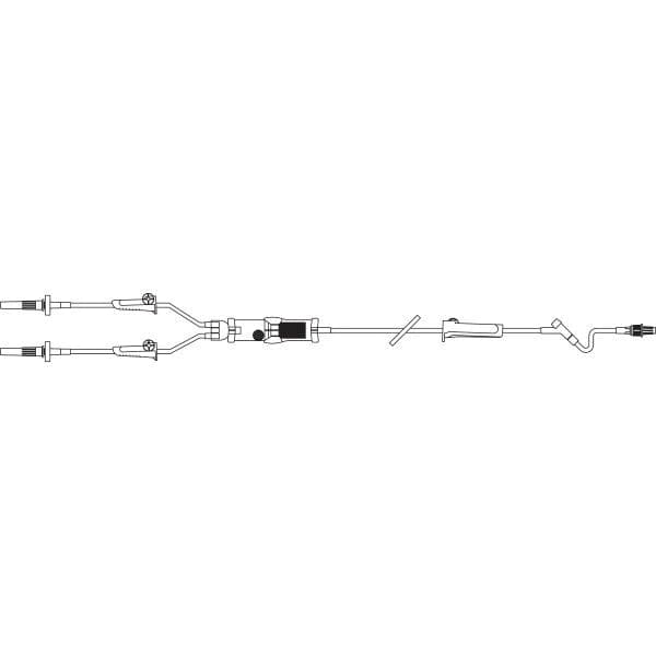 Baxter Interlink Solution Set Y-Type, 10 Drops/mL, 115" Tubing, Y-Injection Site, 6" Extension, 170-260 µm Filter, Male Luer Lock Adapter, Primary Infusion, 3 Clamps, Sterile, 48/Case - Interlink Solution Set Y-Type - Image 1