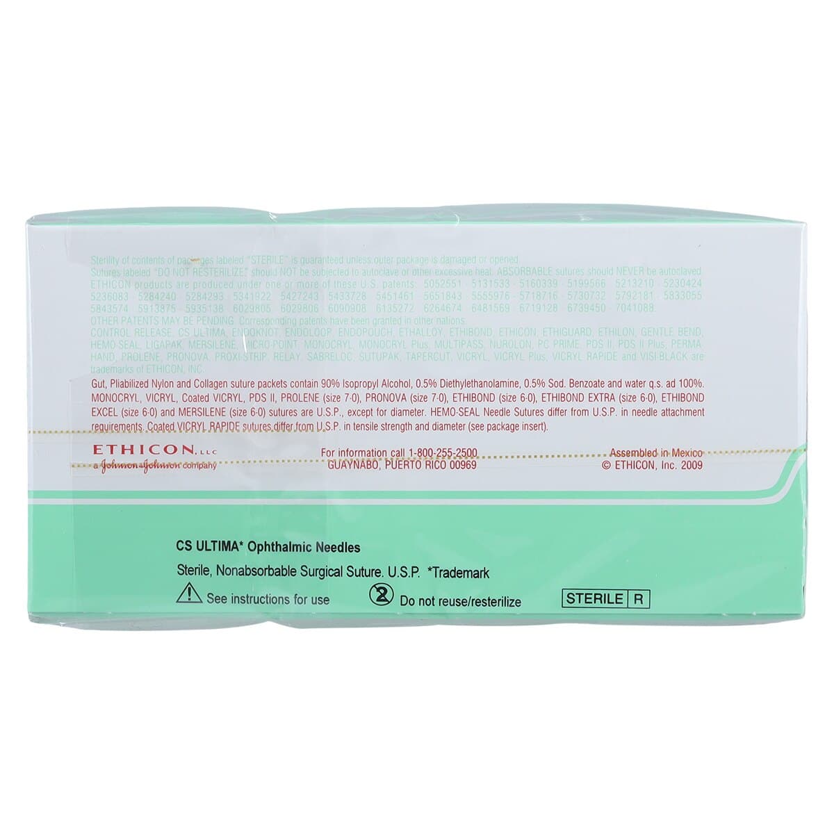 Ethicon Ethilon Nylon Monofilament Non-Absorbable Suture, Size 10-0, 4", Black, CS160-6 Ultima Spatula Needle, 1/2 Circle, 12/Box, 9061G thumbnail 3