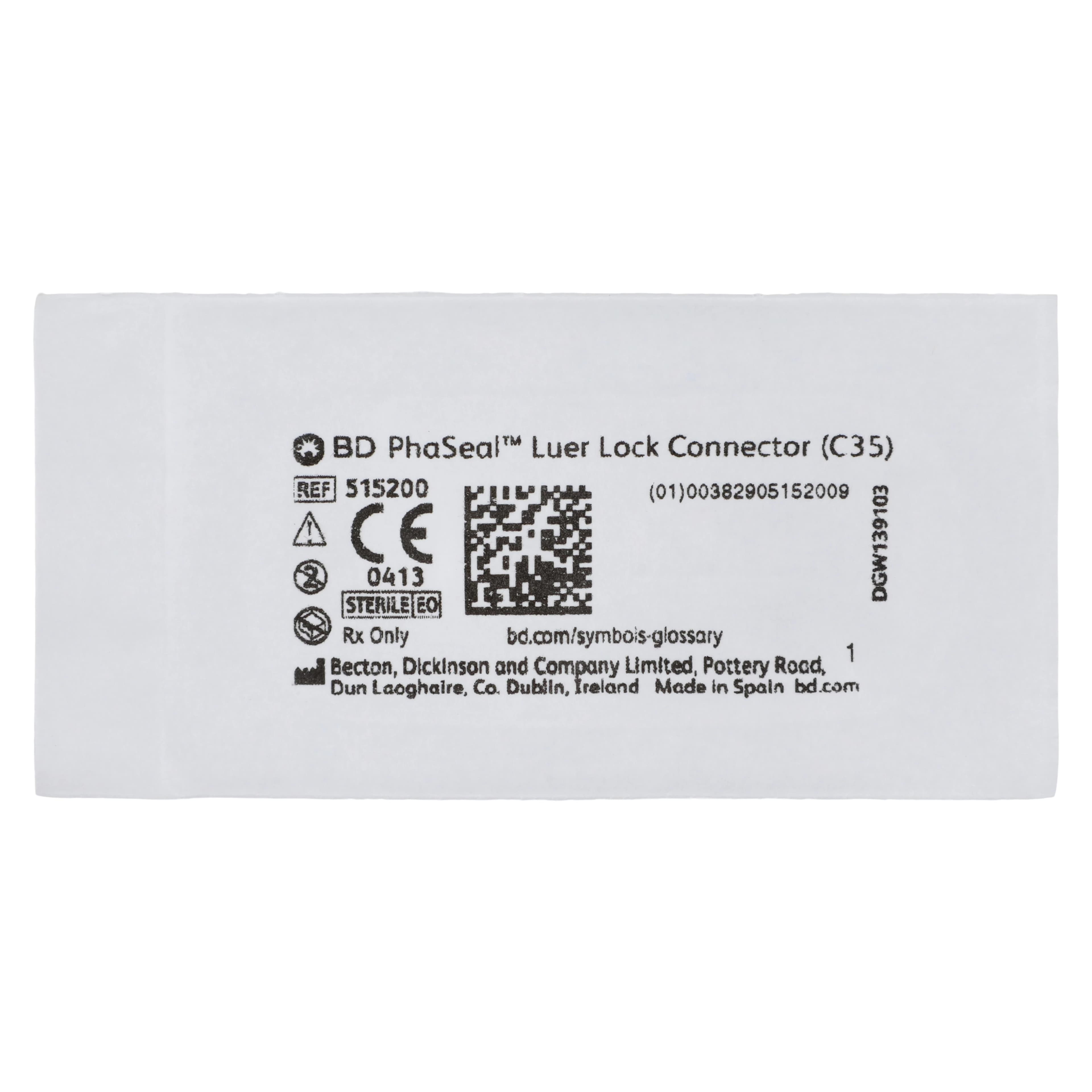 PhaSeal IV Tubing Connector, Luer Lock, 0.1 mL, C35, 200/Case - Connector Luer Lock C35 - Image 1
