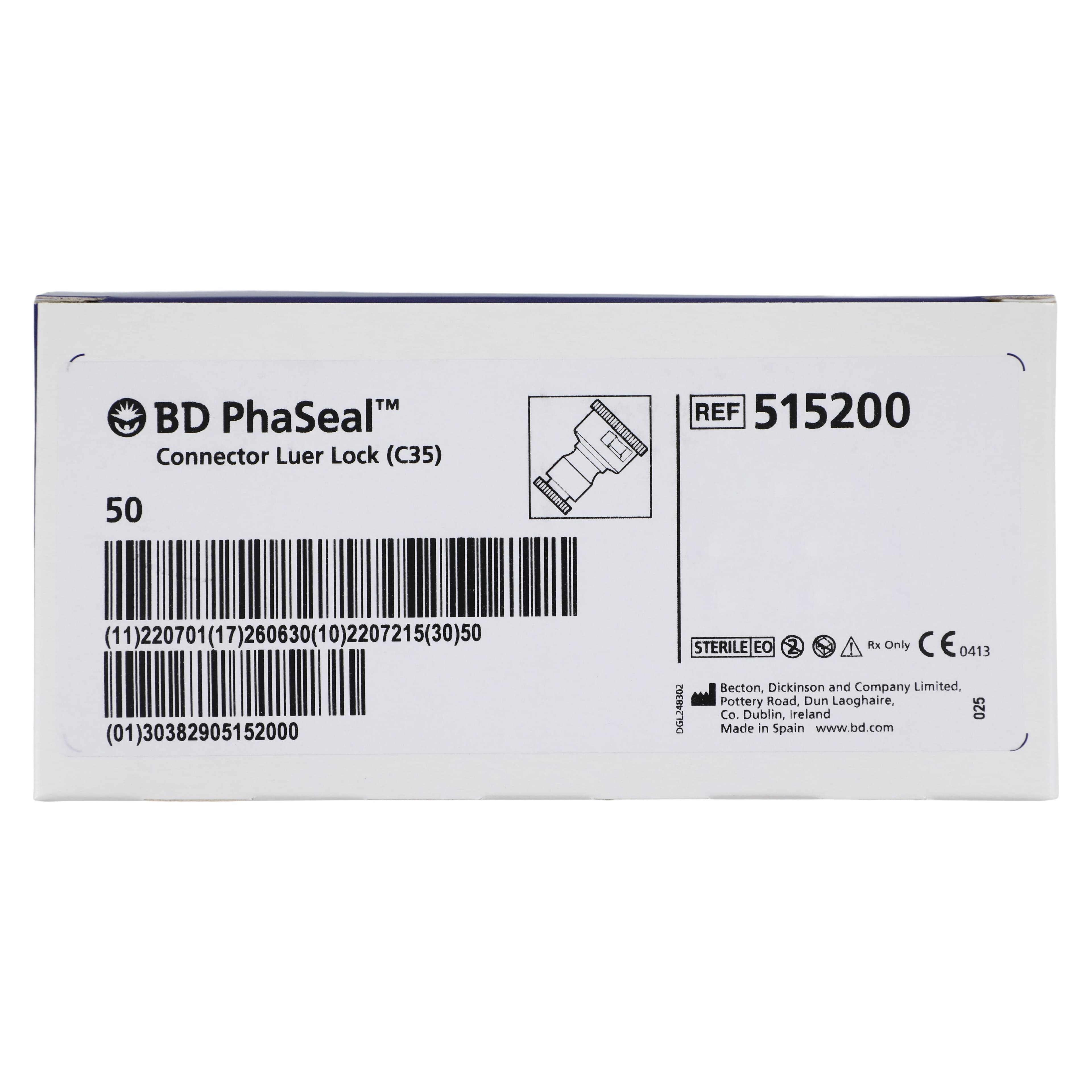 PhaSeal IV Tubing Connector, Luer Lock, 0.1 mL, C35, 200/Case thumbnail 4