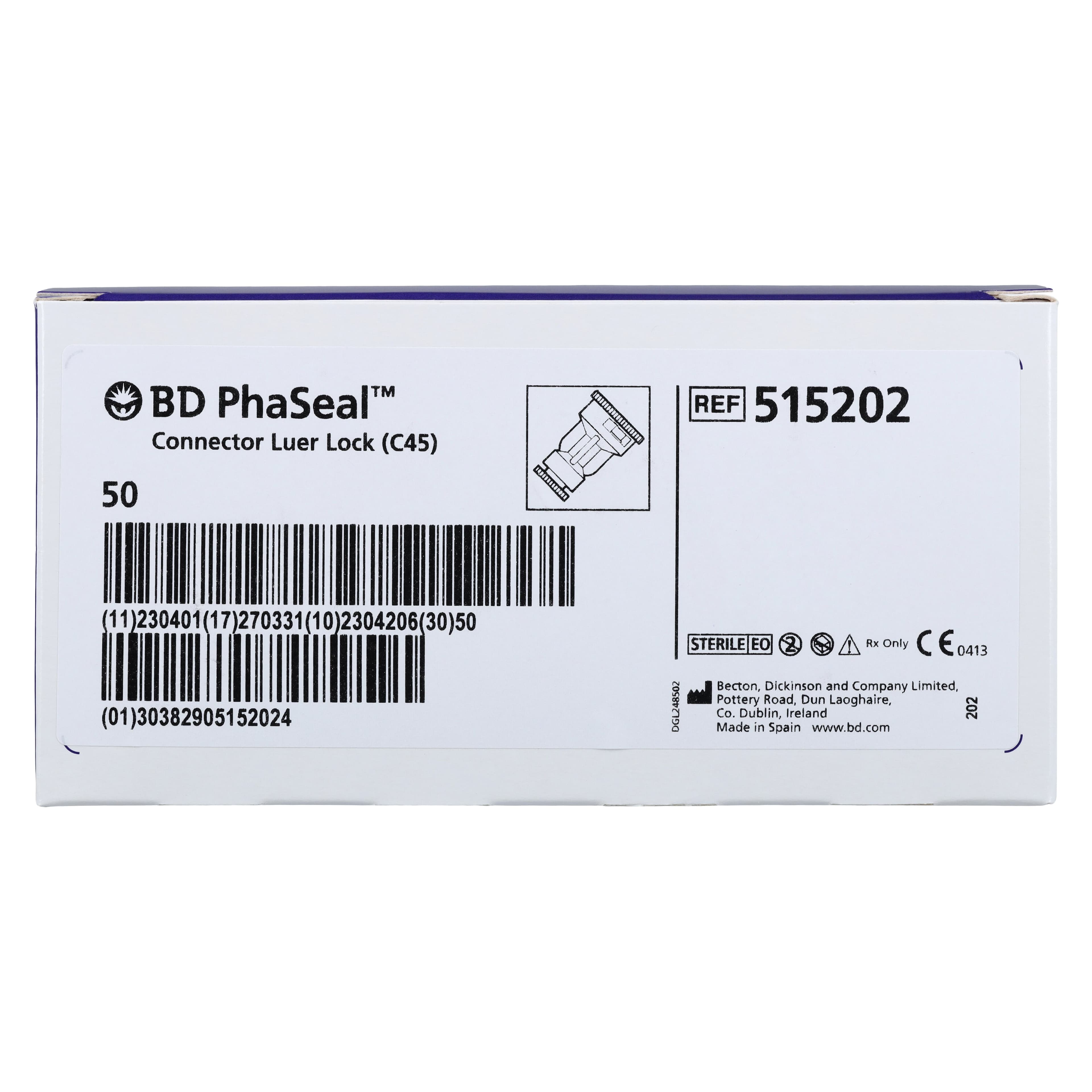 BD PhaSeal IV Tubing Connector, Needleless, Standard Luer Lock, Closed System with Internal Pistons, C45, 200/Case thumbnail 3