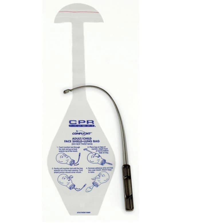 CPR Prompt Insertion Tool Face Shields, Adult/Child Combo, 100/Package - Bags Combo Adult/Child - Image 1