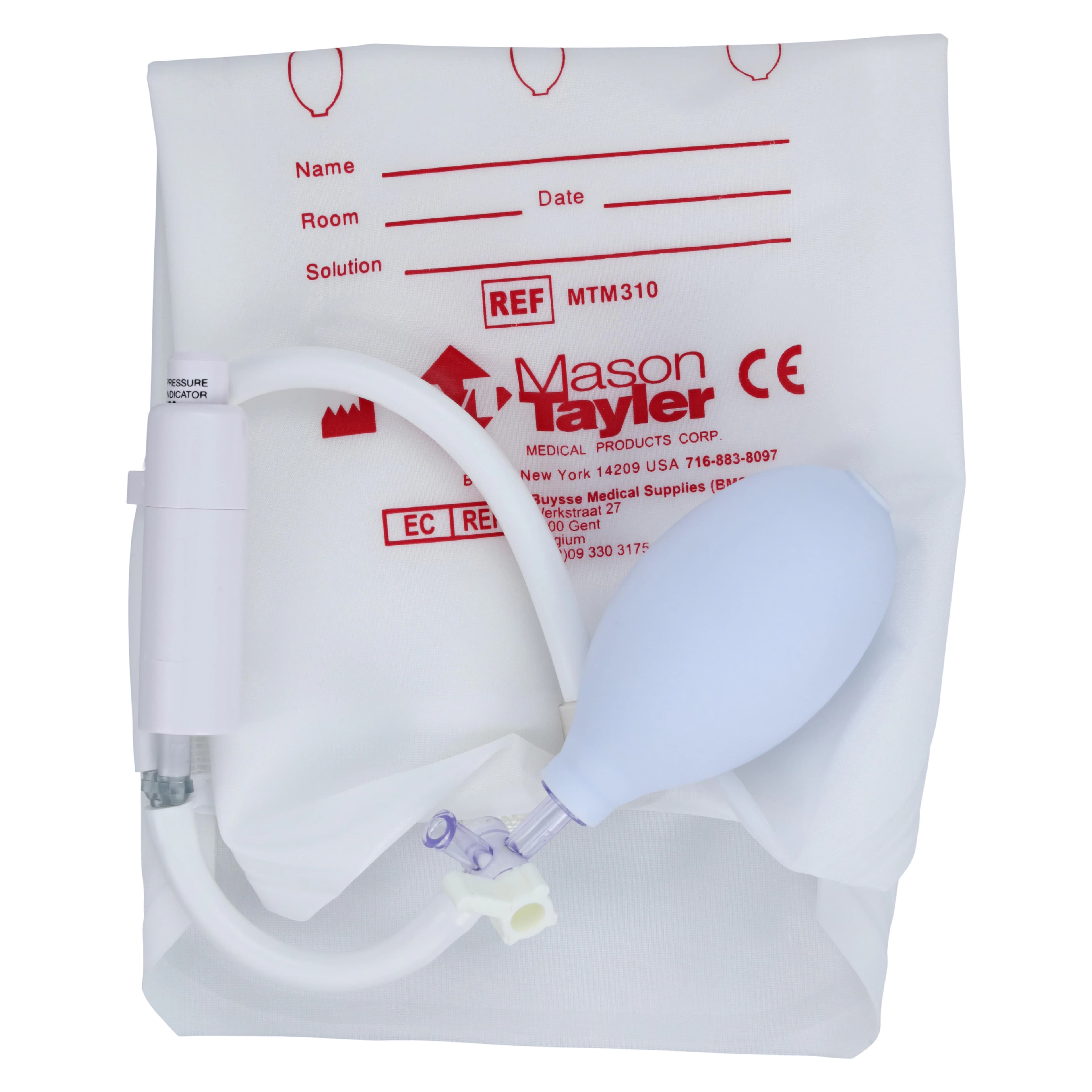 Infu-Stat Disposable Pressure Infusion Bag, 1000cc, Latex-Free, with Large Bore Stopcock and Hook, Each - Infuser Disposable 1000cc - Image 1