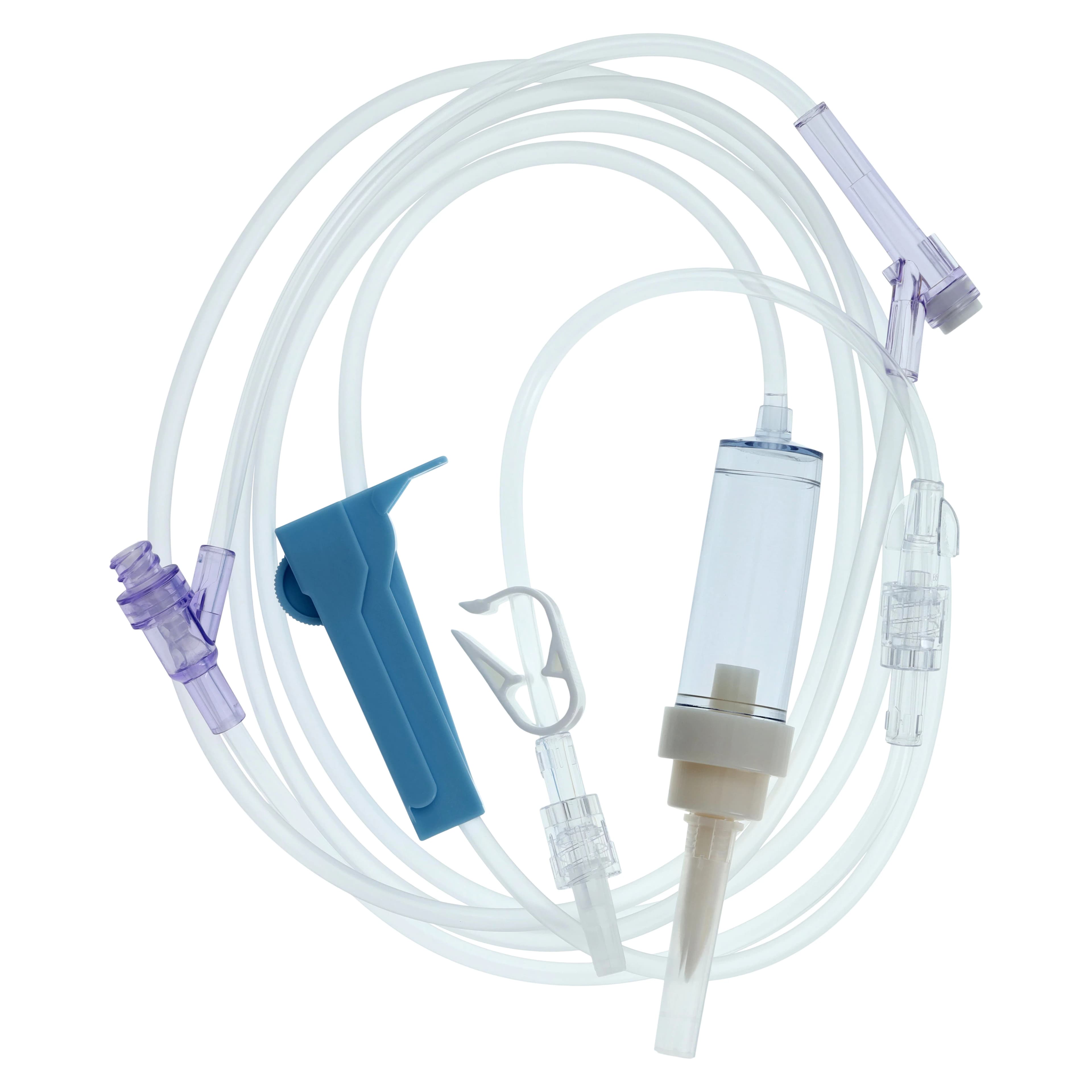 Amsino Amsafe EMS IV Administration Set, Needleless, 2 Y-Injection Sites, 10 Drops/mL, 83" with Extension Set, Non-DEHP, Sterile, Each thumbnail 2