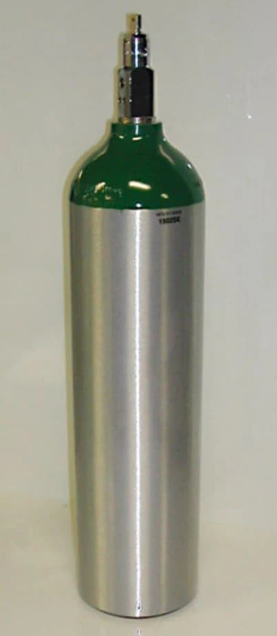 Mada Medical Products D Aluminum Oxygen Cylinder, Empty, 416L, Without Toggle - Cylinder D Aluminum w/o Toggle - Image 1