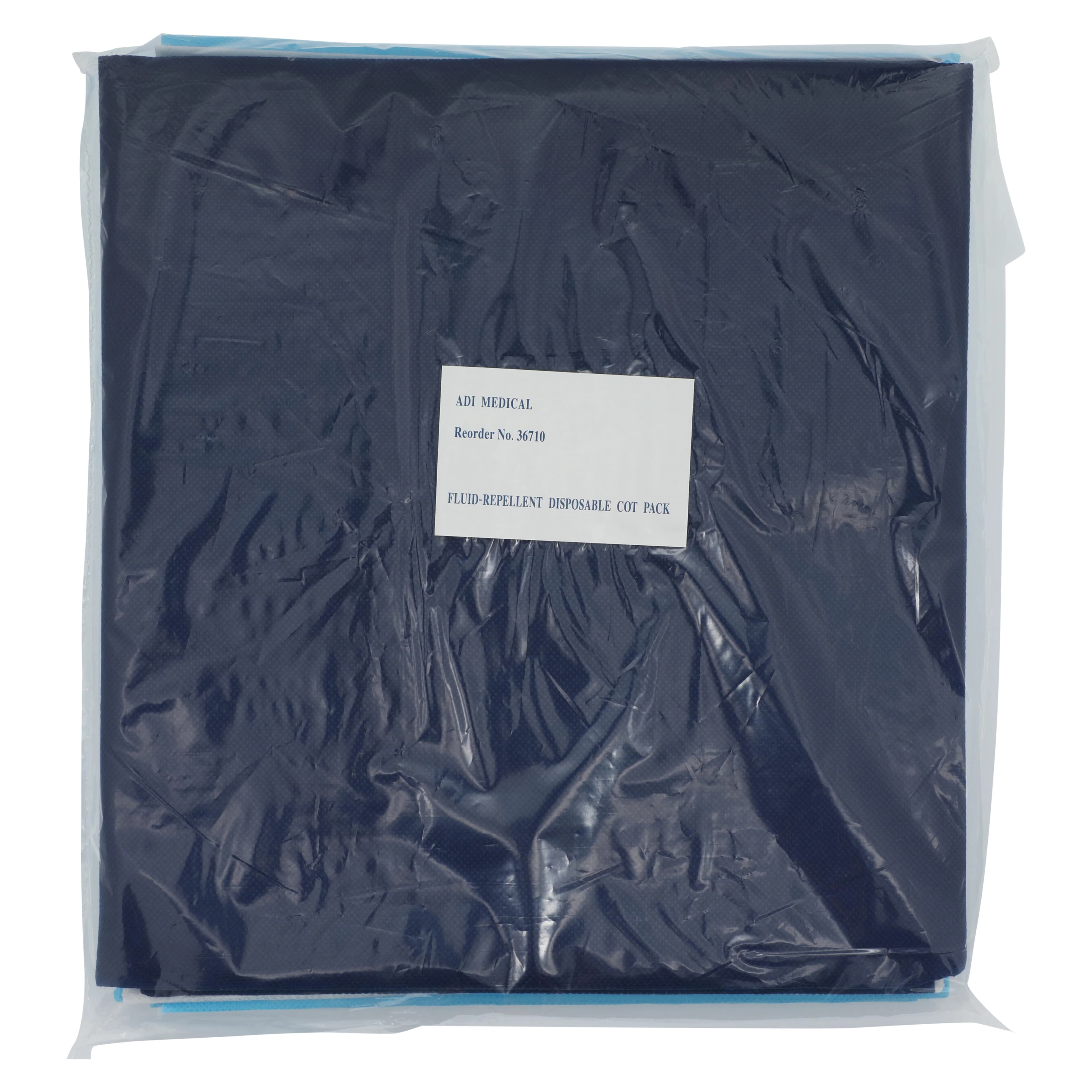 Adi Medical Fluid-Repellent Disposable Cot Sheet, Non-Sterile, Blue, 25/Case thumbnail 2