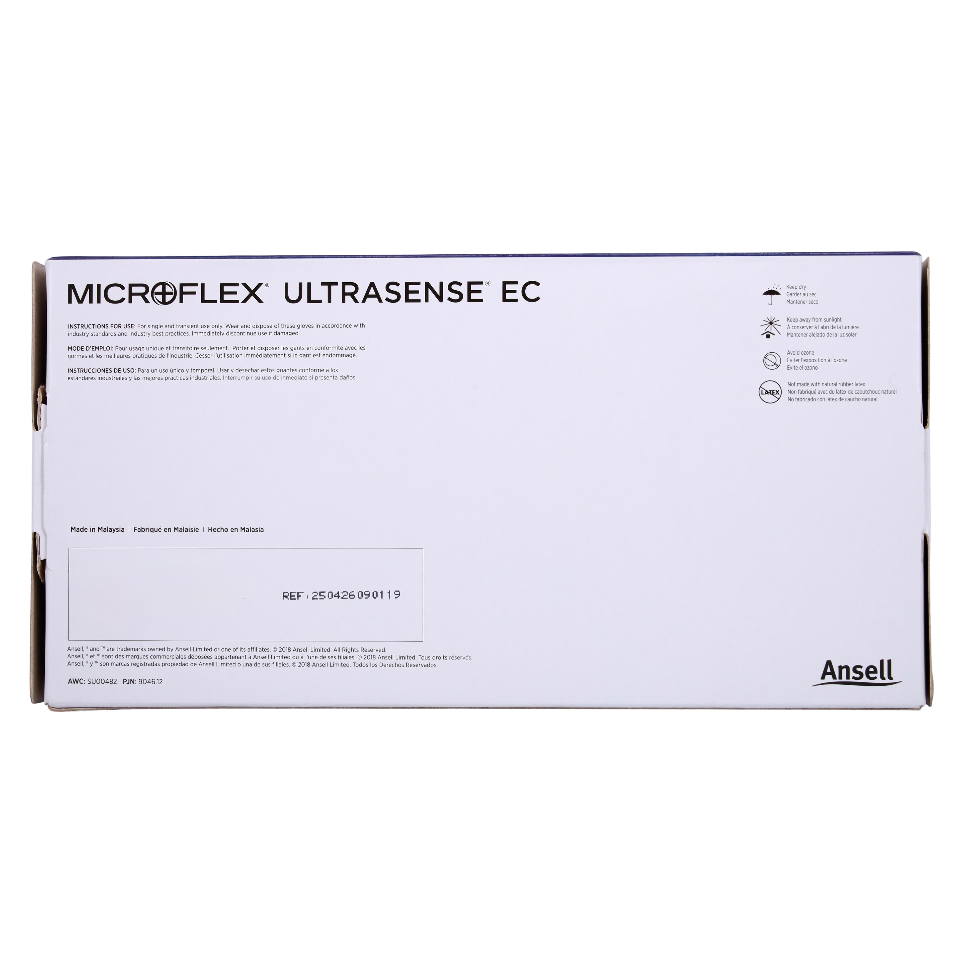 UltraSense® EC Nitrile Exam Gloves, Powder-Free, Non-Sterile, Extended Cuff, Textured, XX-Large, Blue, 100/Box thumbnail 6