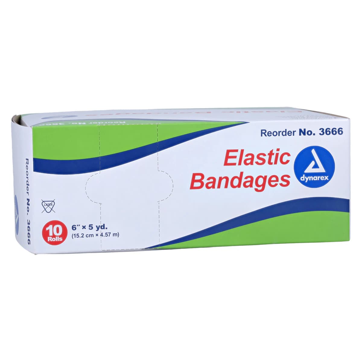 Dynarex Elastic Bandage with Clips, 6" x 4.5 yd, Tan, Non-Sterile, 10/Box - Bandage Elastic Clips LF NS - Image 1