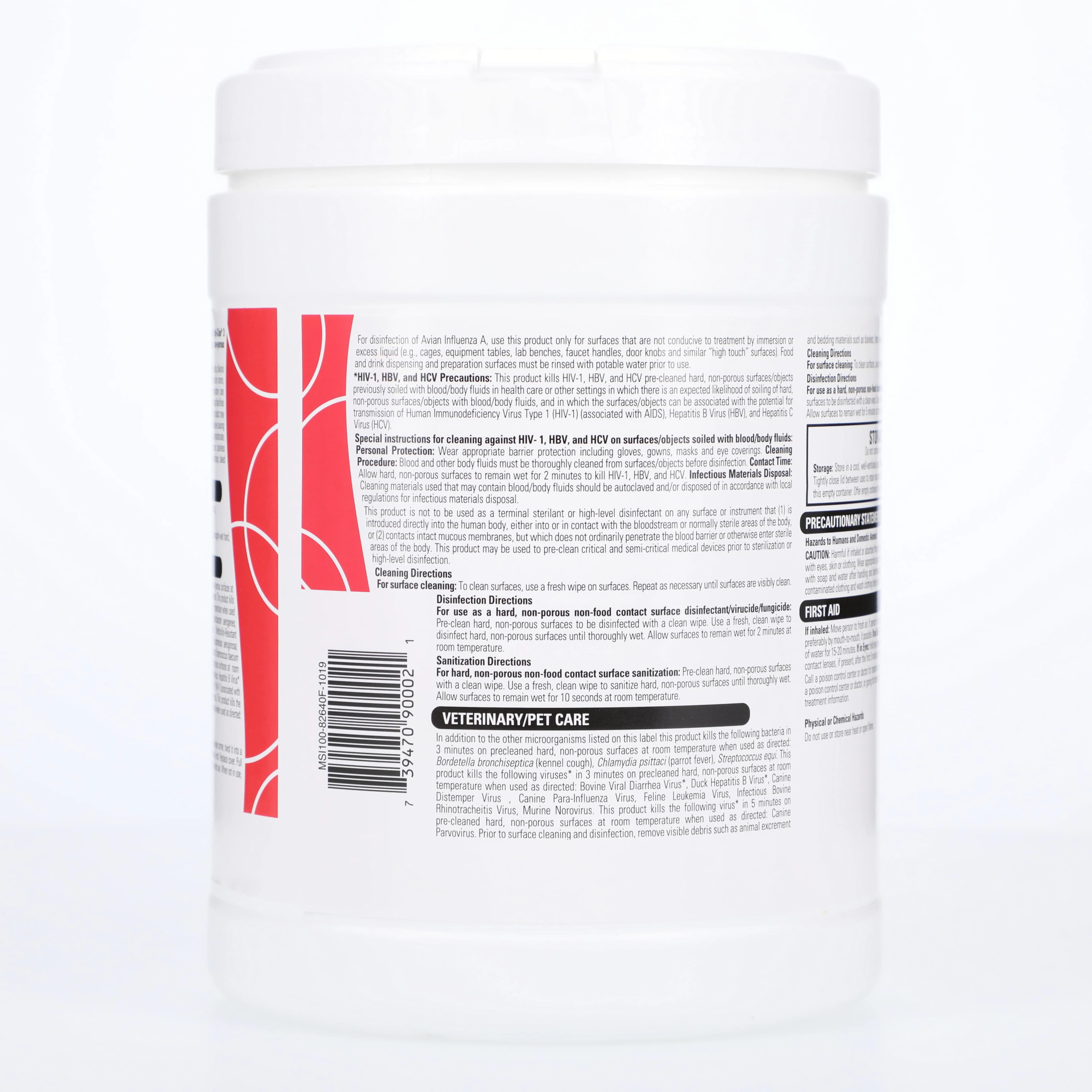 Opti-Cide3® Surface Disinfectant Wipes, 7" x 10", 100/Canister, DOCW06-100 thumbnail 3