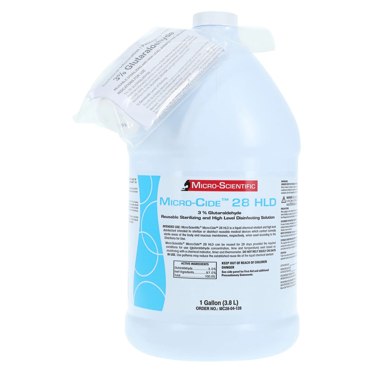 Micro-Scientific Micro-Cide 28 HLD Cold Sterilization Solution, 3% Glutaraldehyde, 1 Gallon, MICROCIDE1 - Micro-Scientific - Micro-Cide 28 HLD - Image 1