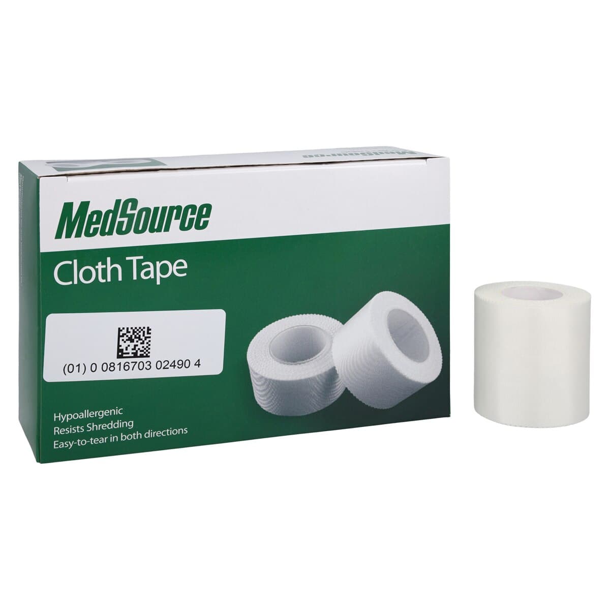 Medsource International Silk Cloth Medical Tape, White, 2" x 10 yd, Non-Sterile, 6/Box thumbnail 2